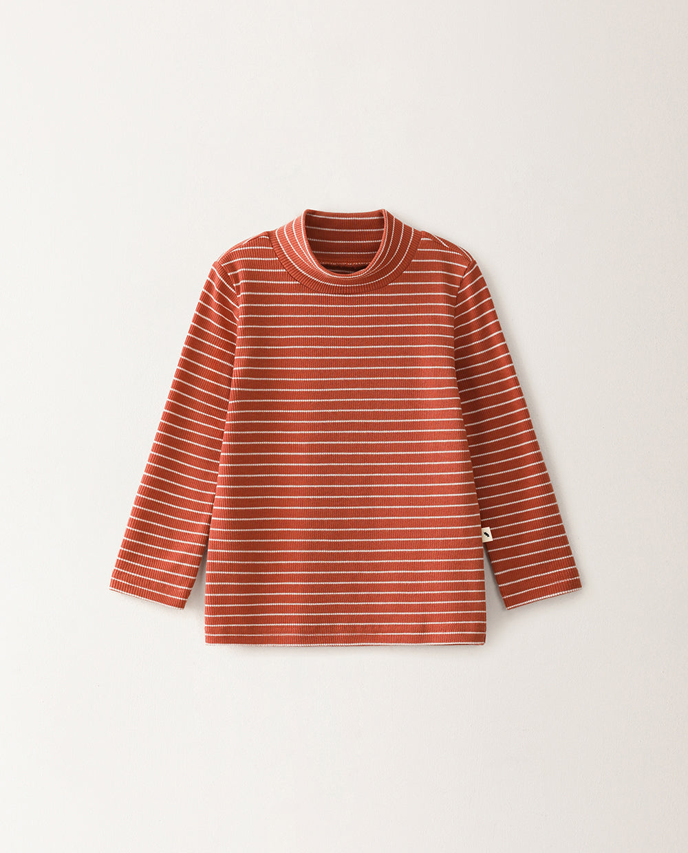 [Kids] (1&1) ふんわりとろみハーフネックストライプTシャツ