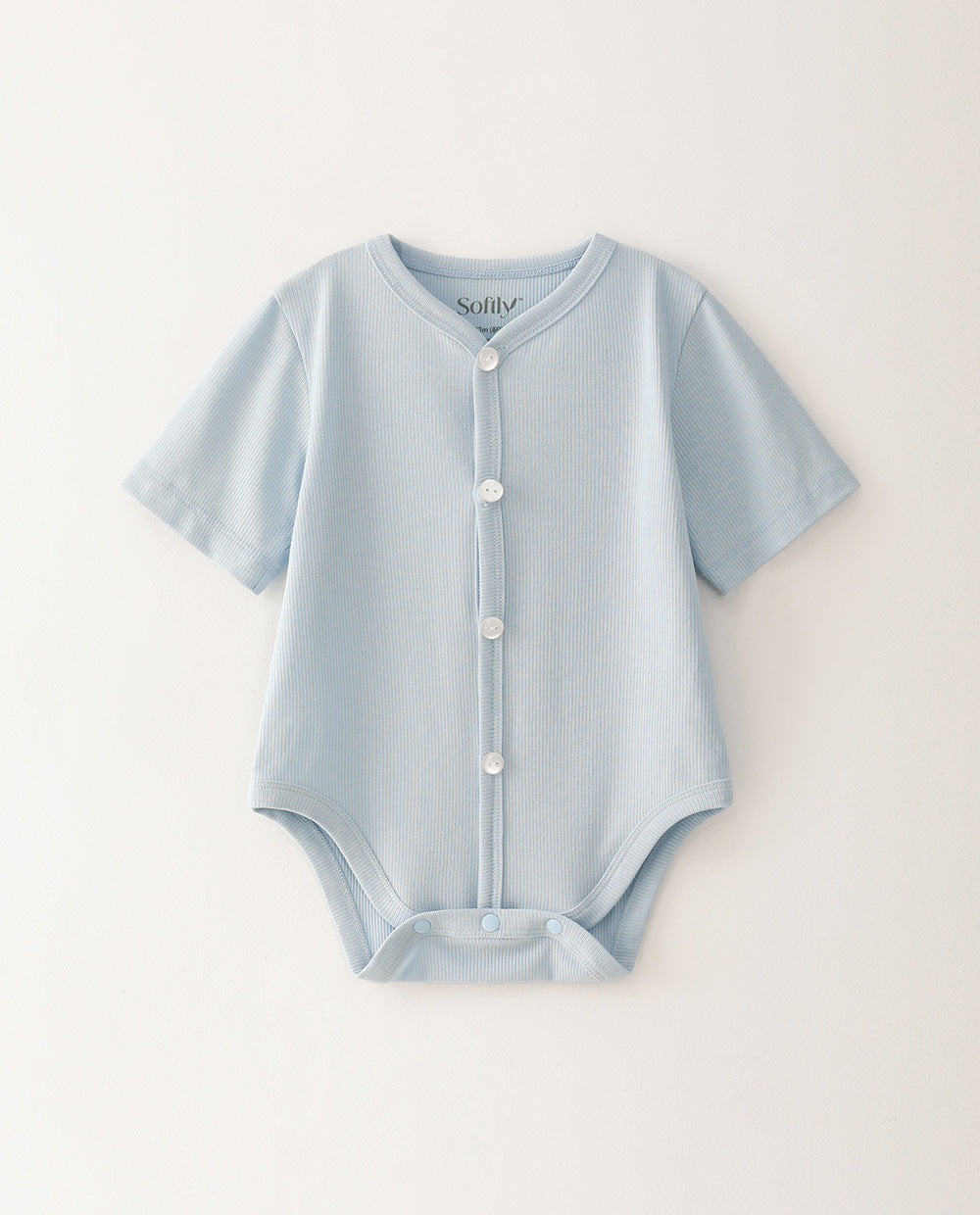 [Baby] プレミアムテンセル リブストレッチ 半袖ボディスーツ