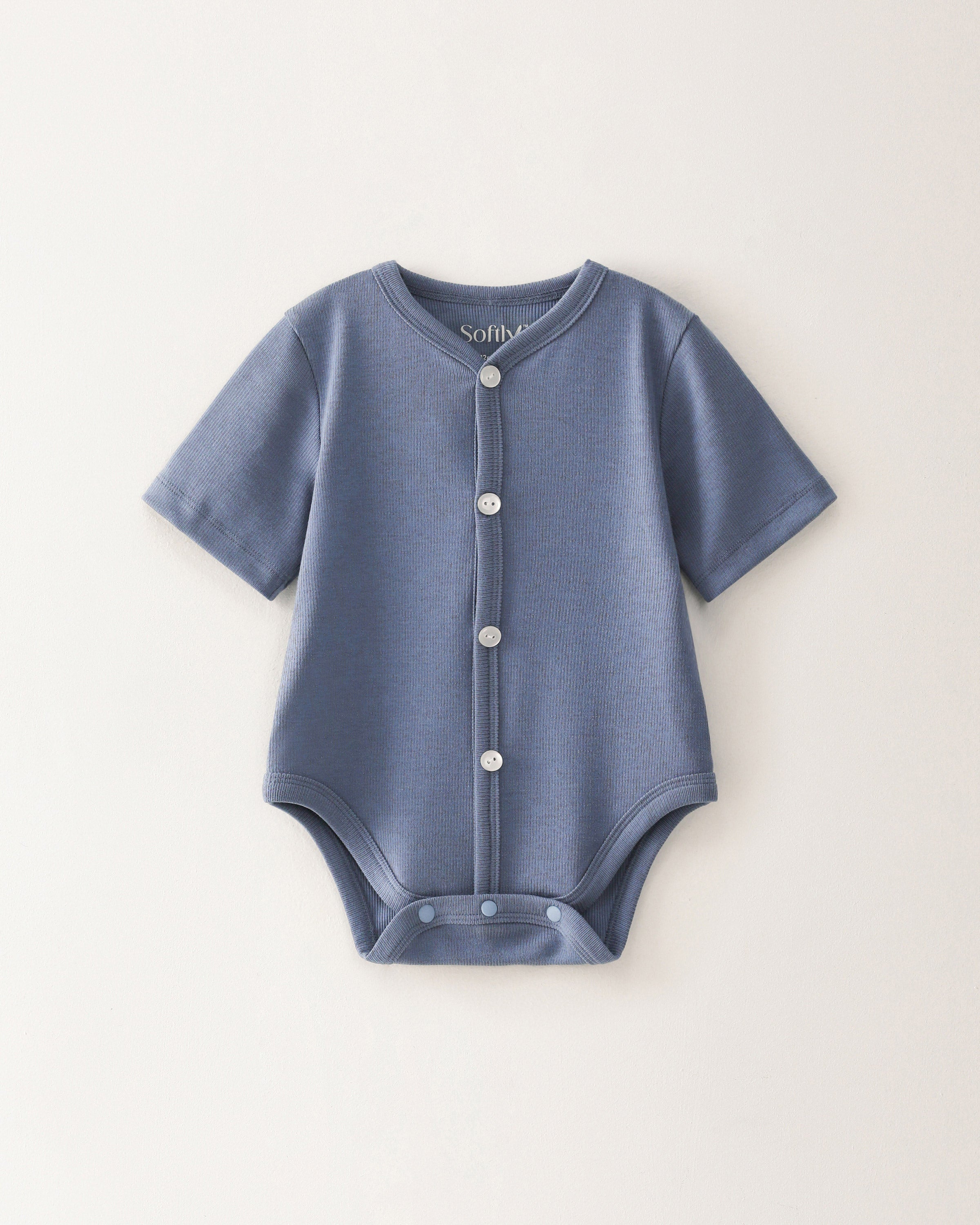[Baby] プレミアムテンセル リブストレッチ 半袖ボディスーツ