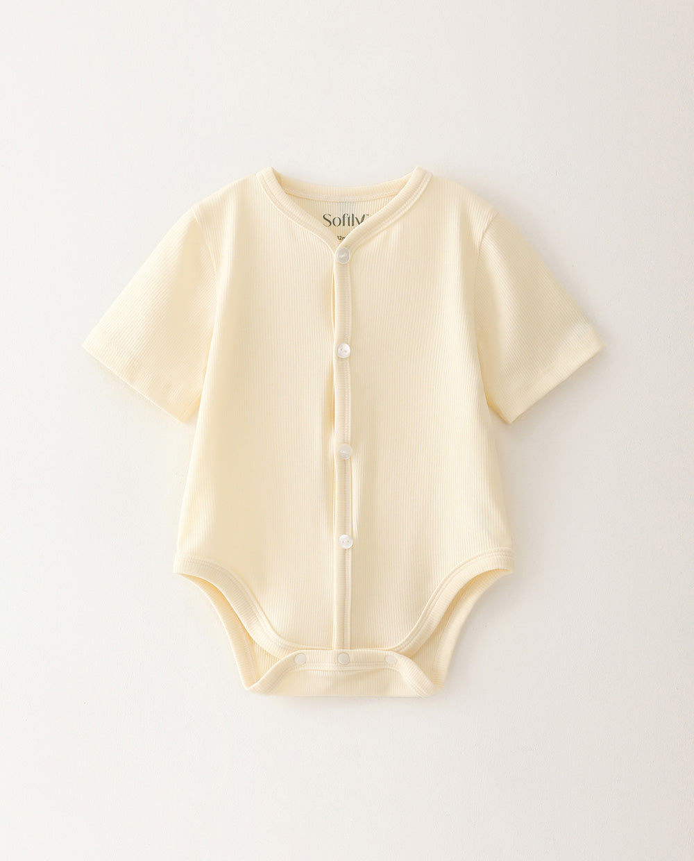 [Baby] プレミアムテンセル リブストレッチ 半袖ボディスーツ