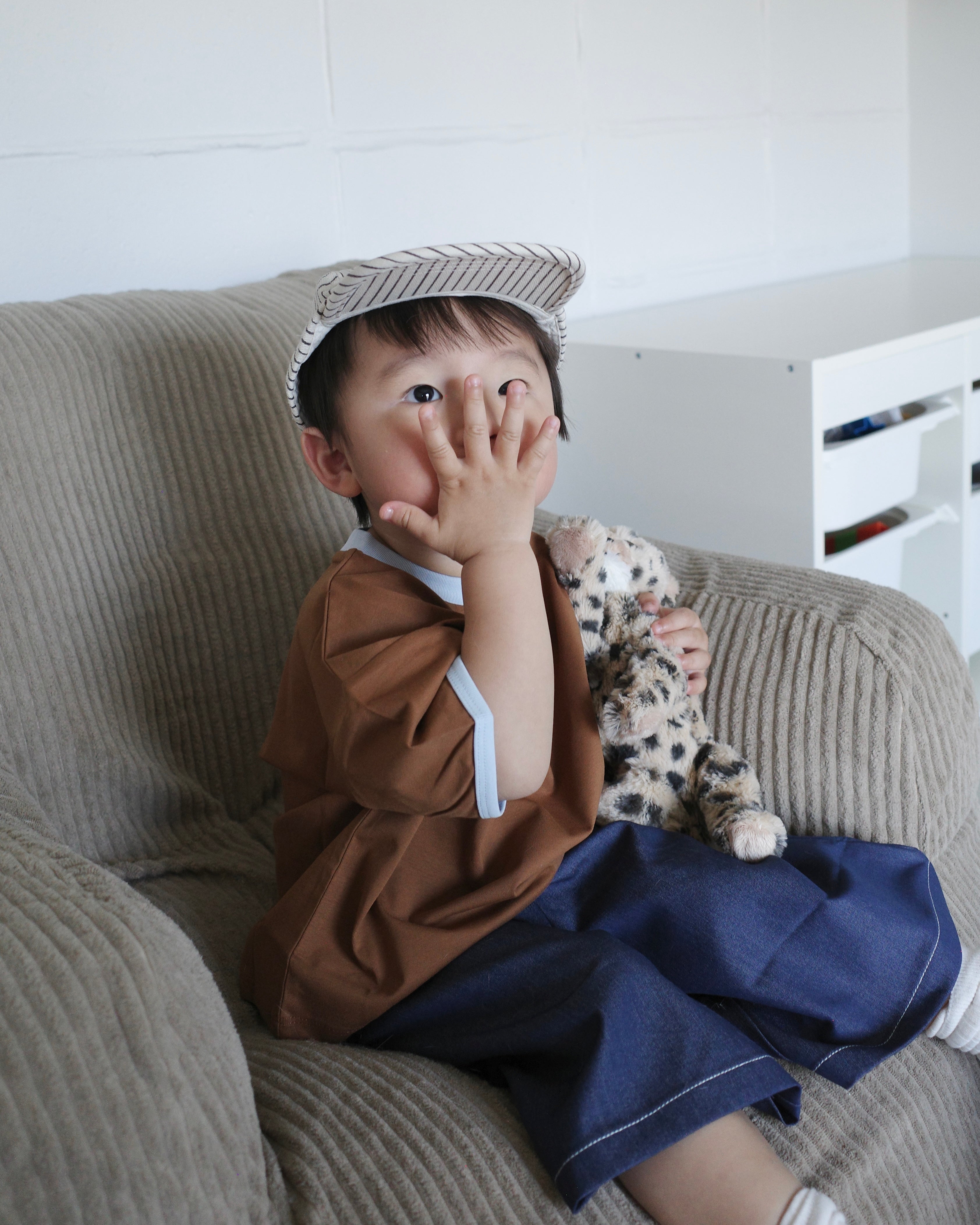 [Kids] エアクール 配色リブルーズフィット半袖Tシャツ