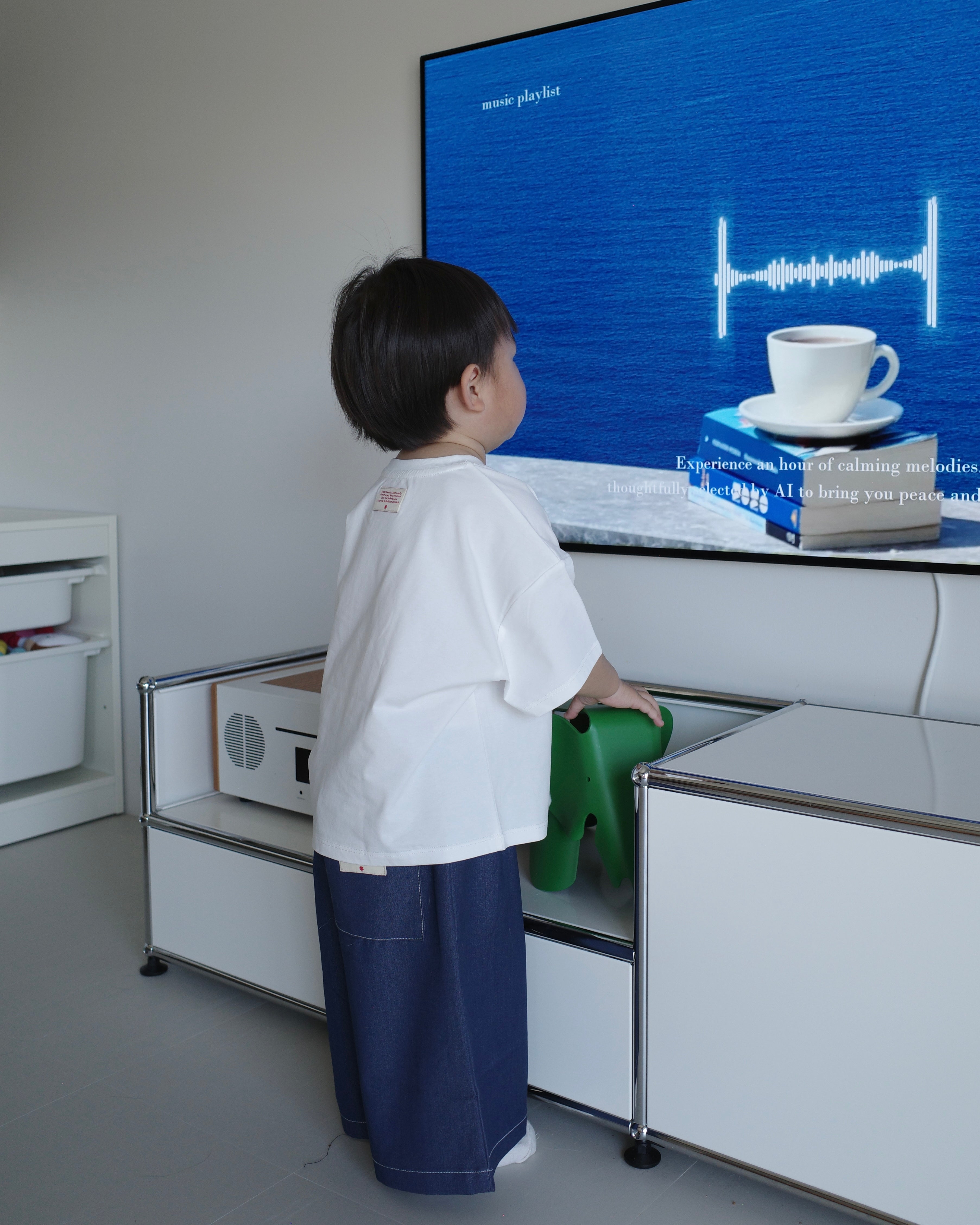 [Kids] ライトデニム 7分丈 ワイドパンツ
