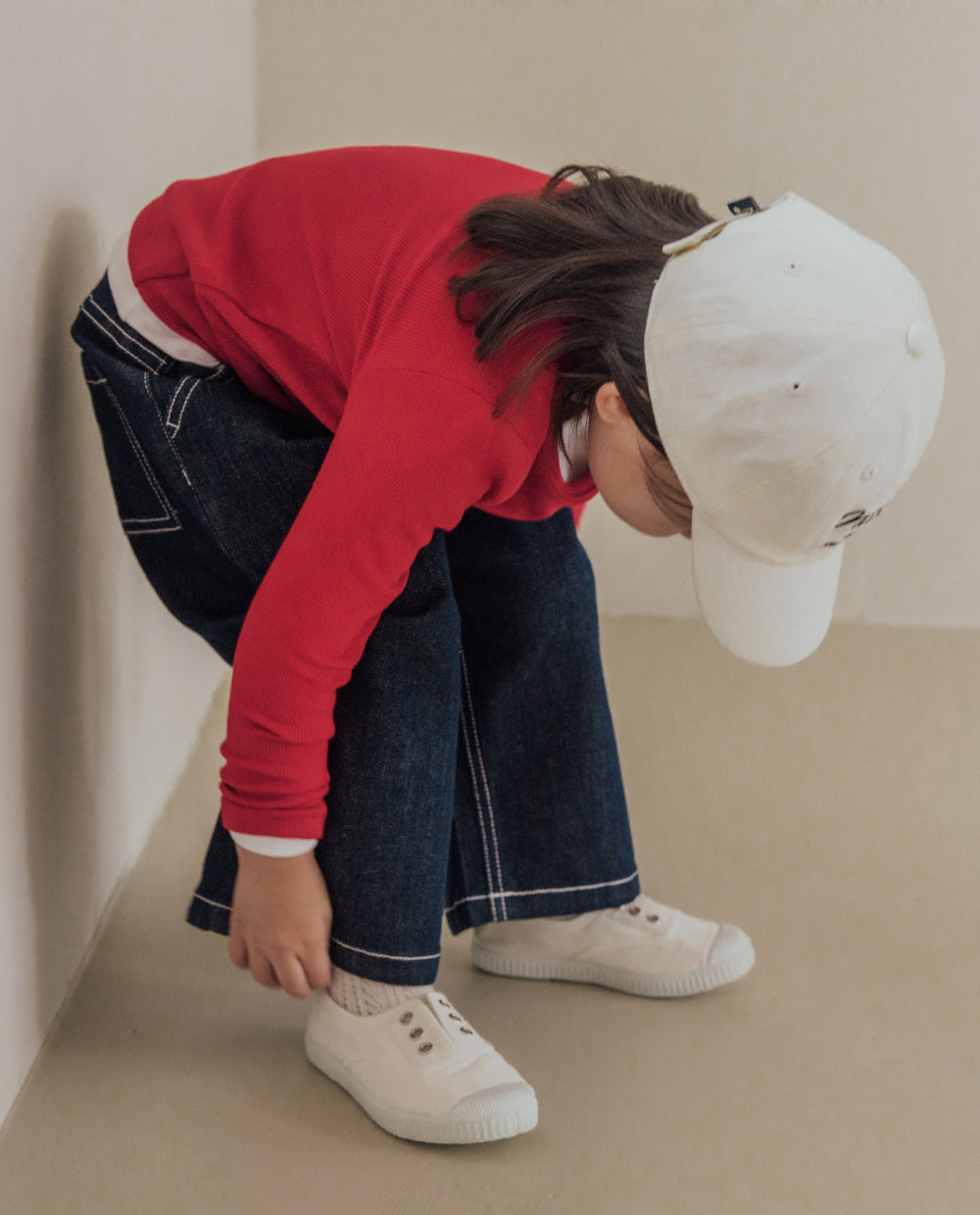 [Kids] クラシックワイドデニムパンツ