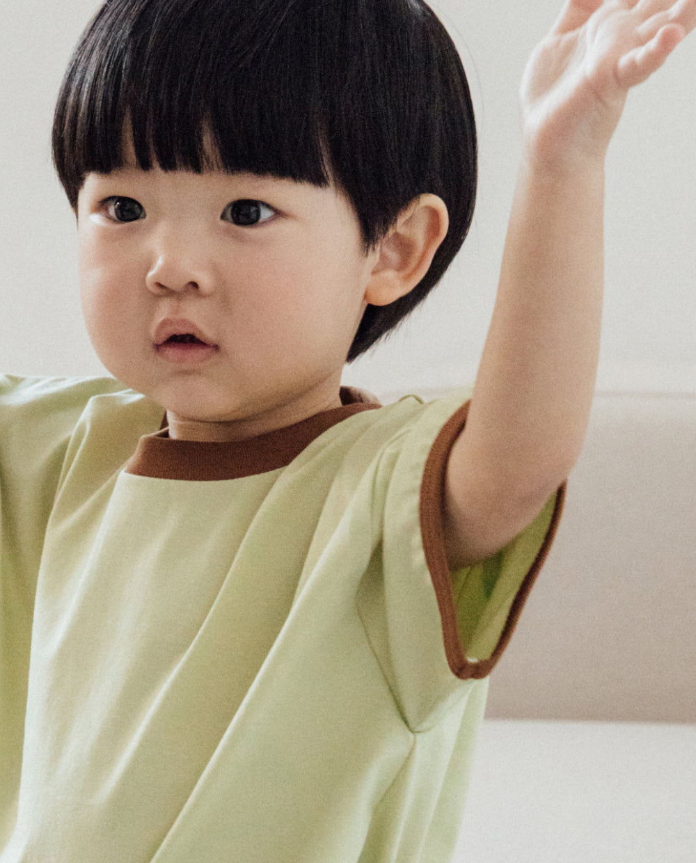 [Kids] エアクール 配色リブルーズフィット半袖Tシャツ
