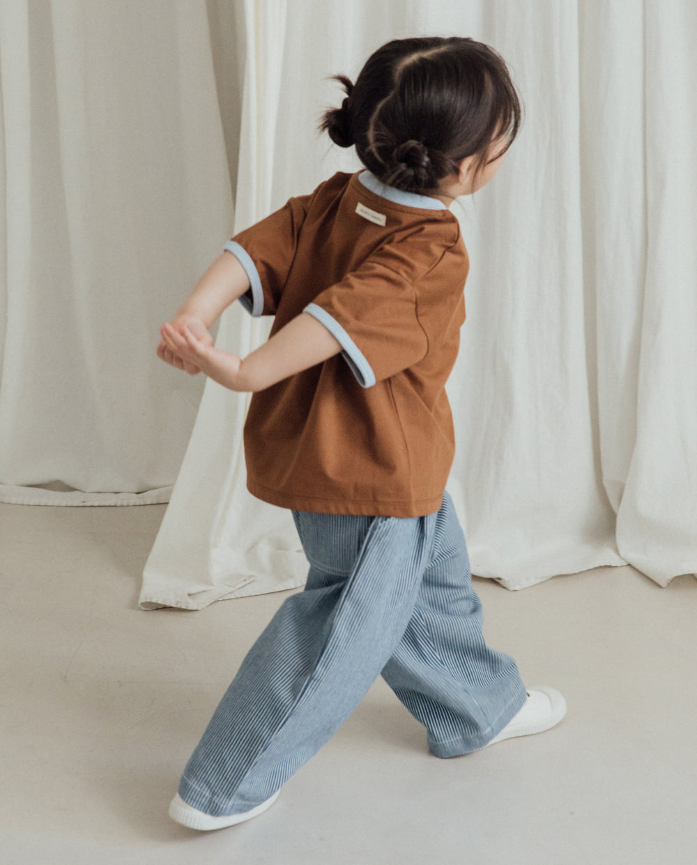 [Kids] エアクール 配色リブルーズフィット半袖Tシャツ