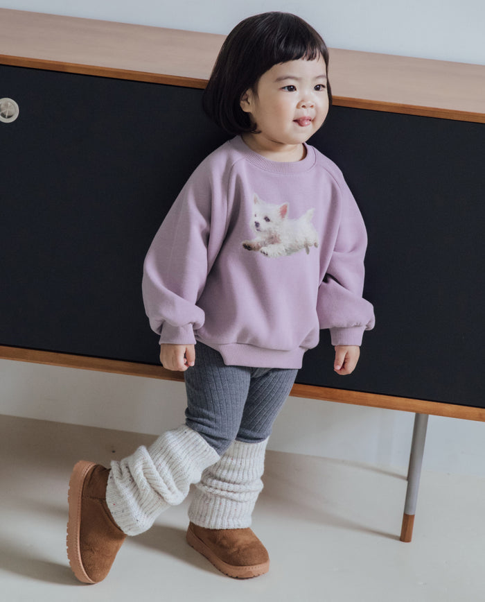 [Kids] [裏起毛] ふんわりミンク ドッググラフィック スウェット