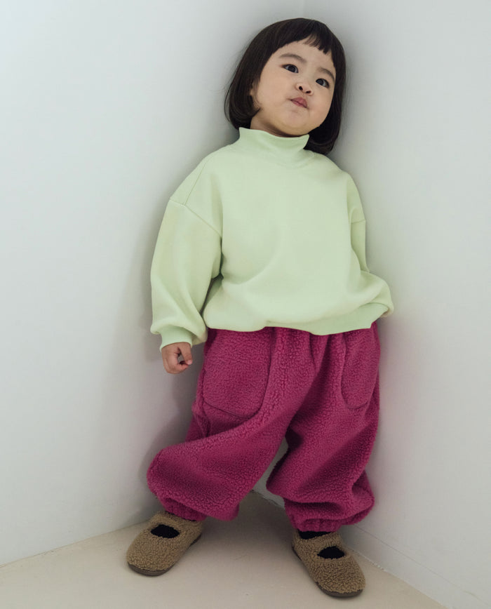 [Kids] [裏起毛] ふんわりミンク タートルネック スウェット