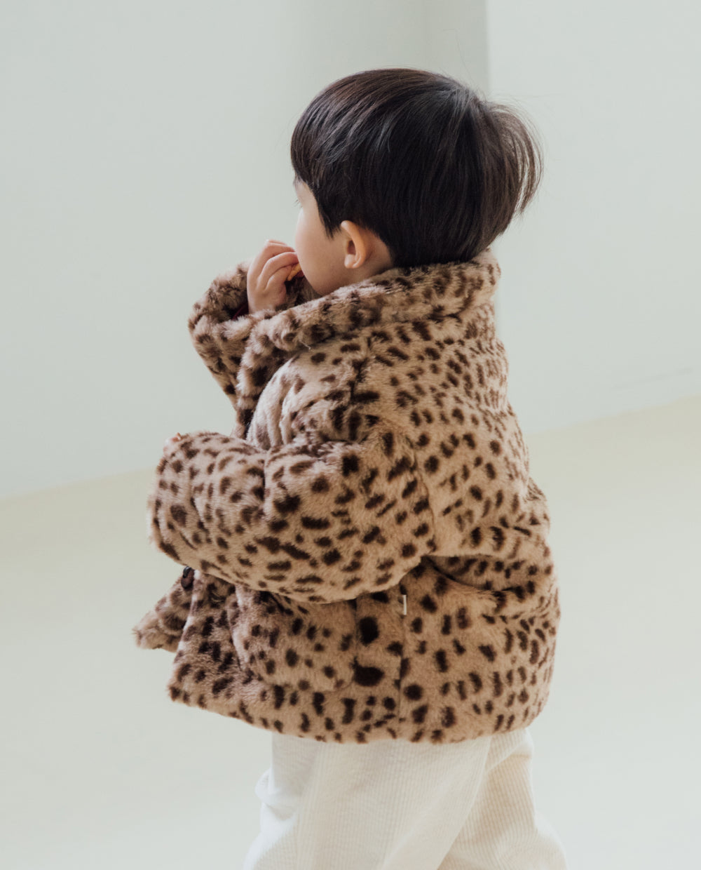 [Kids] レオパード ファーコート