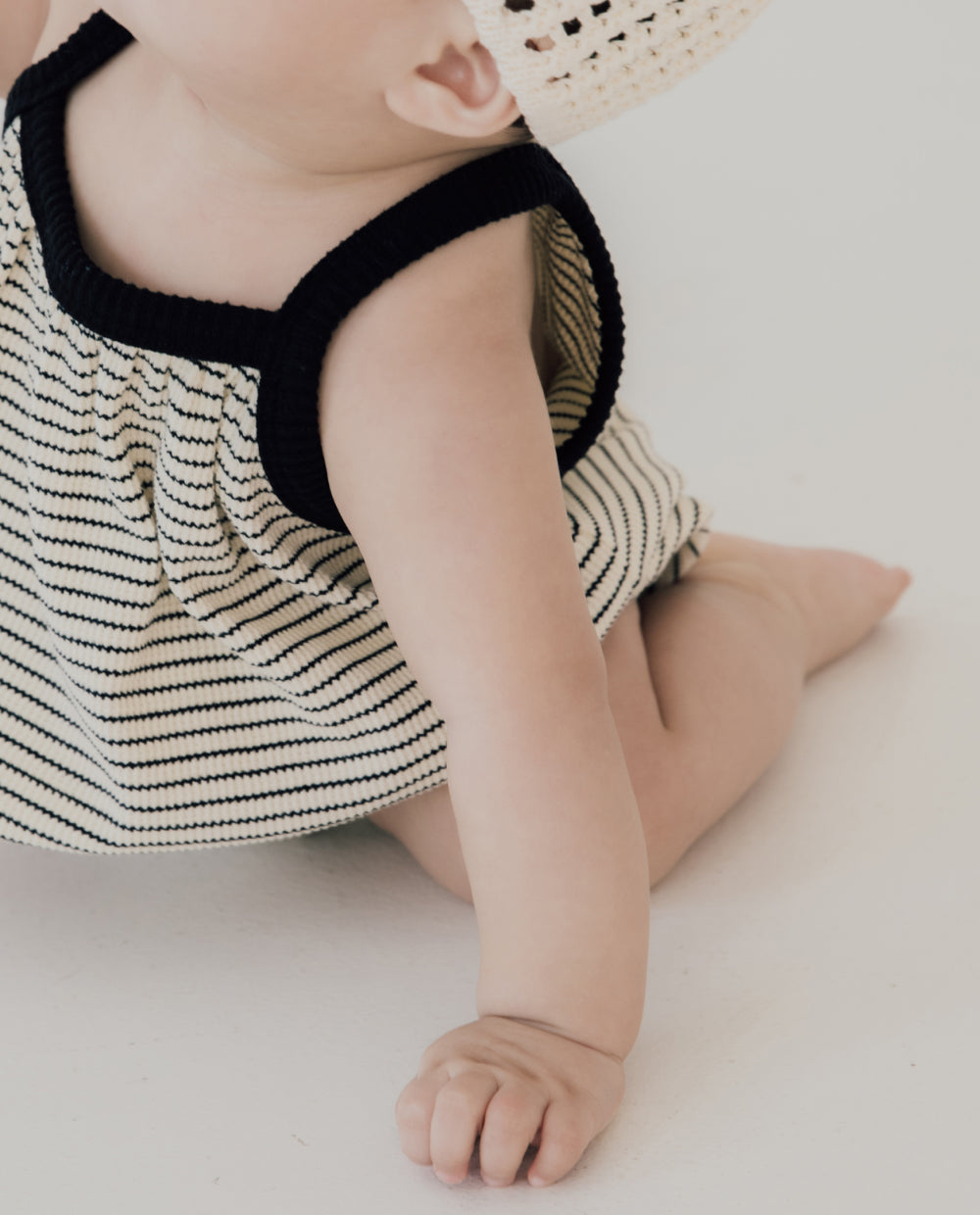 [Baby] ジャカードストライプバルーンフィットロンパース