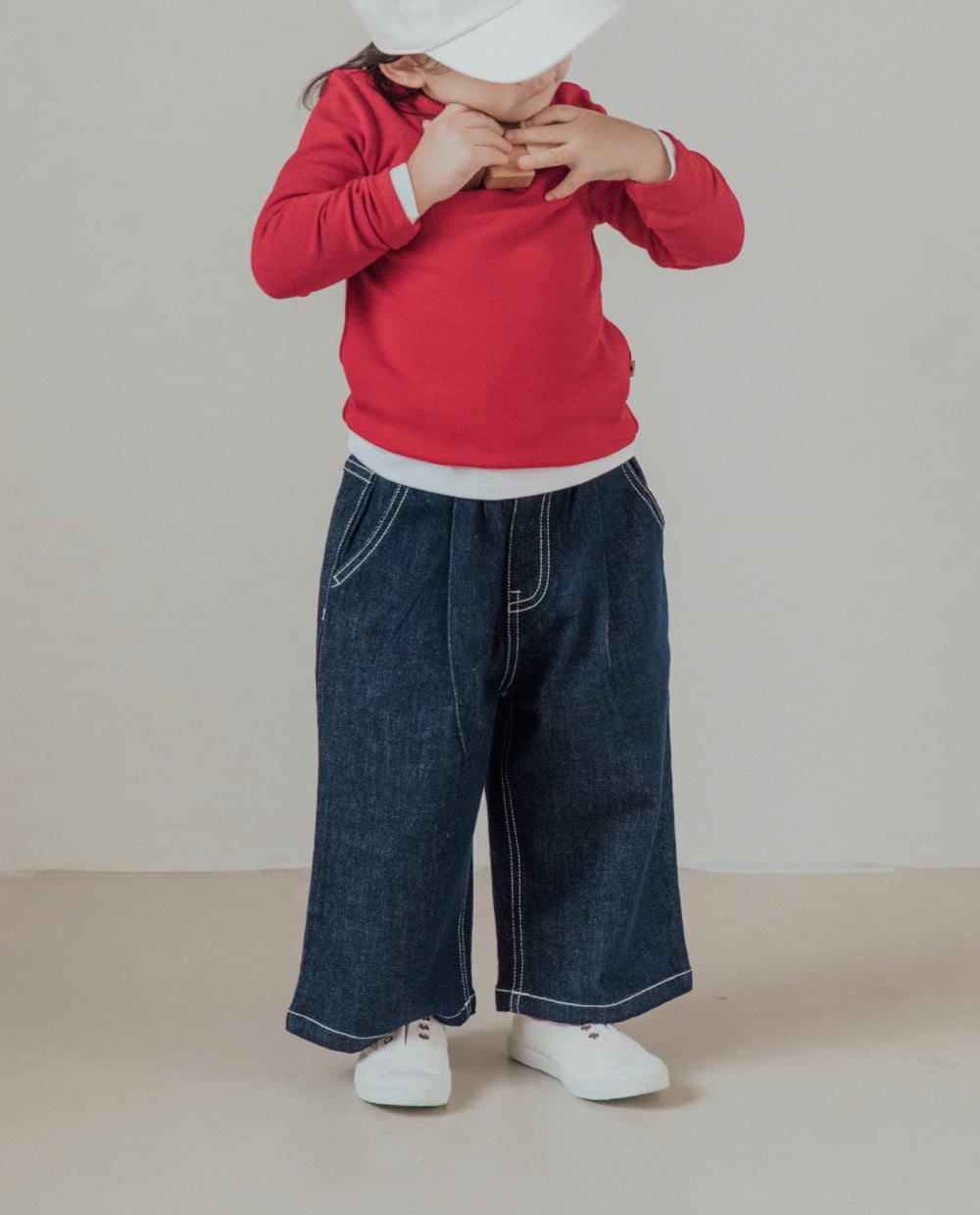 [Kids] クラシックワイドデニムパンツ