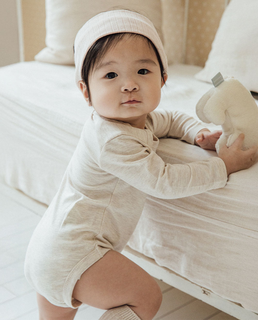 [Baby] やわらかモダール 長袖ボディスーツ