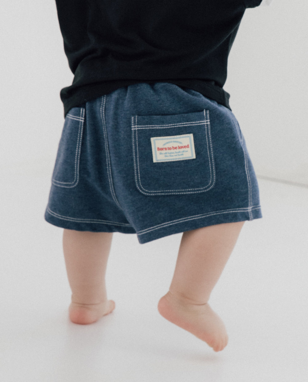 [Baby] やわらかデニムショートパンツ
