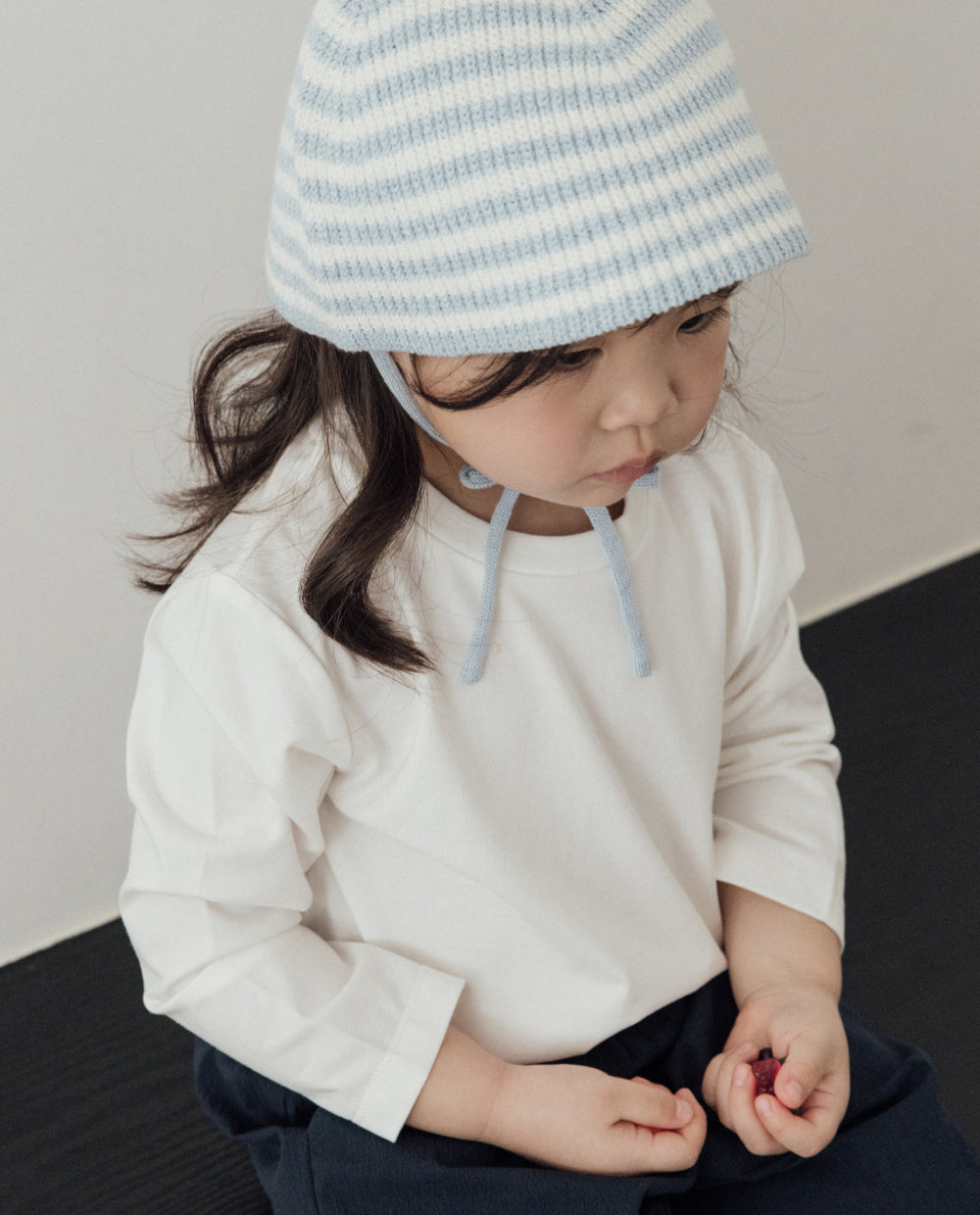 [Kids] ストライプ ニット バケットハット