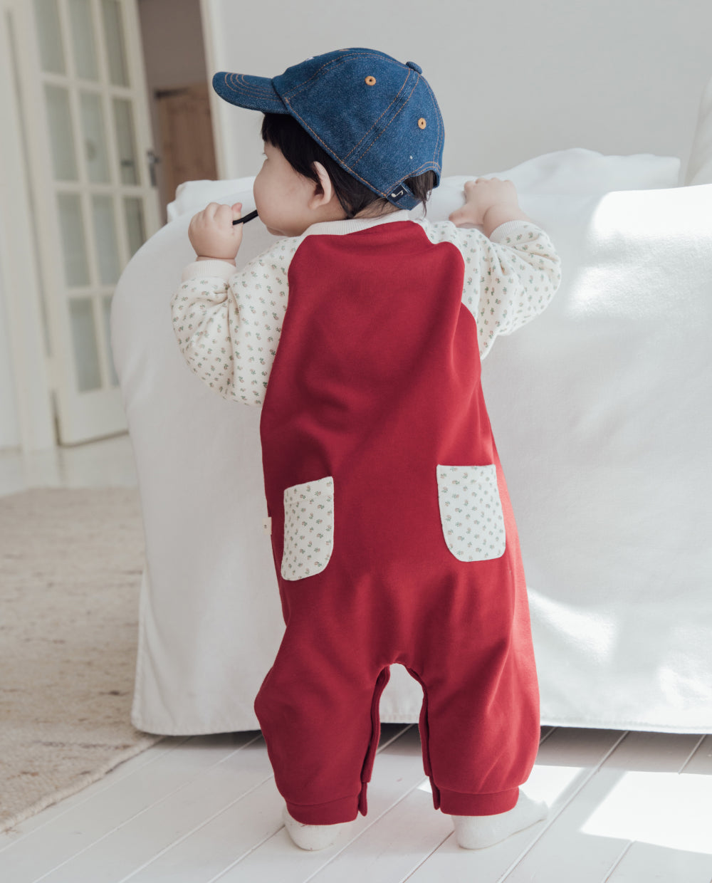 [Baby] コンフォートソフトバイカラー ロンパース
