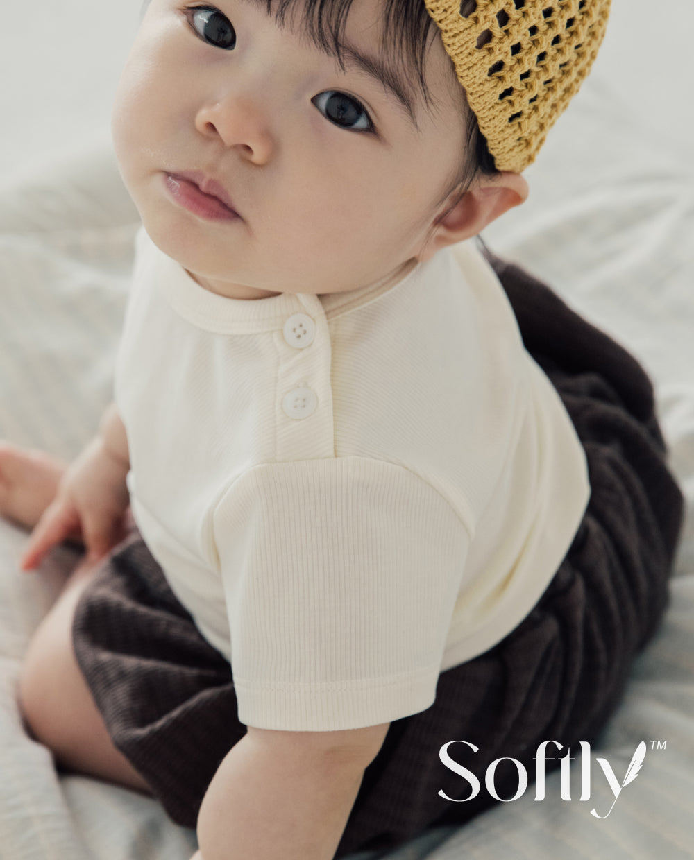 [Baby] ソフトリープレミアムテンセルリブTシャツ