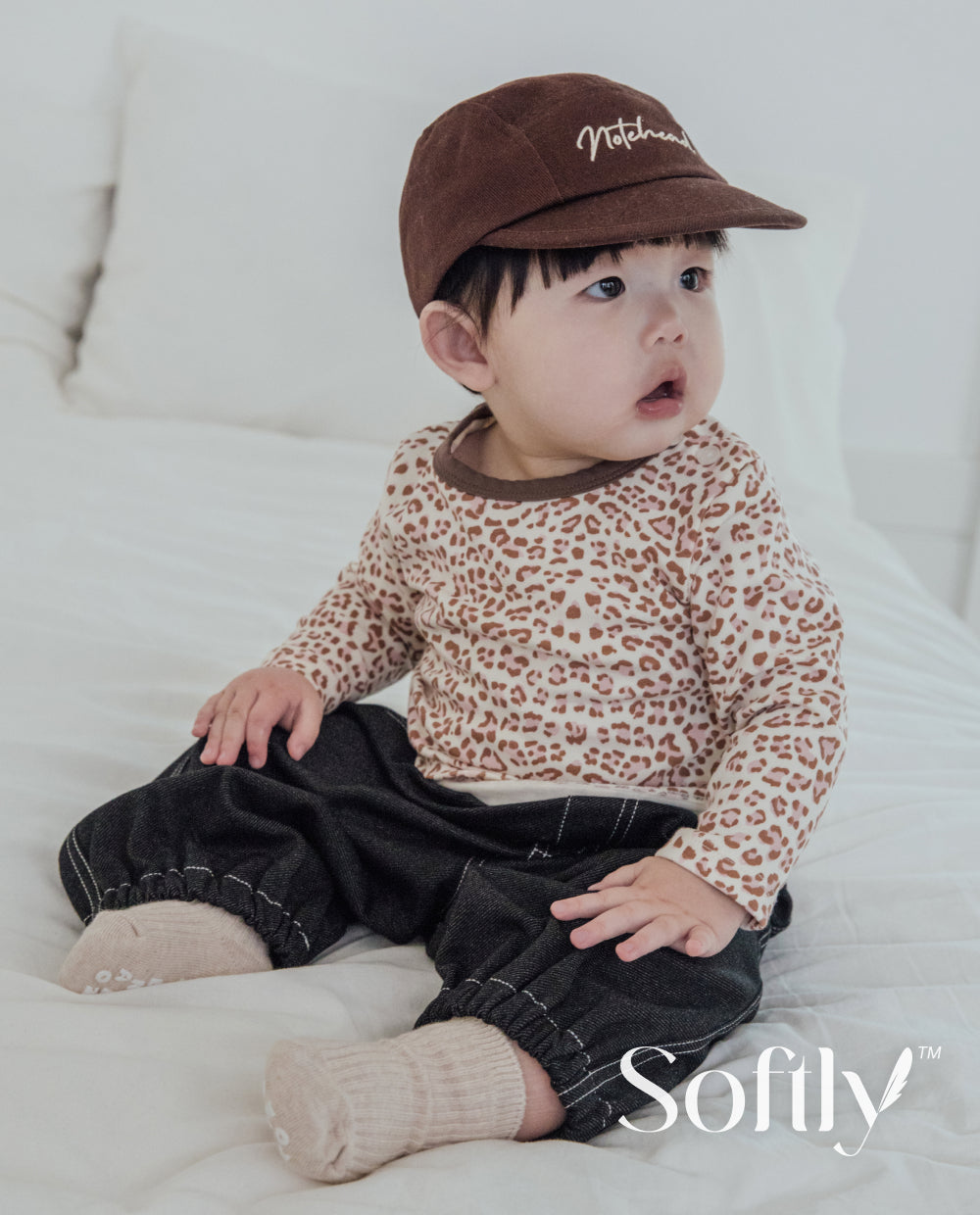 [Baby] ソフトリーふんわりもちもちレオパードTシャツ
