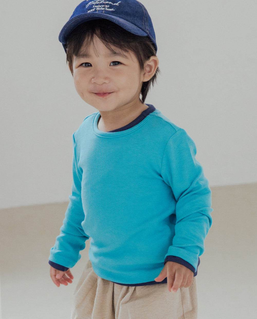 [Kids] (1&1) ふんわりとろみラウンドネックTシャツ