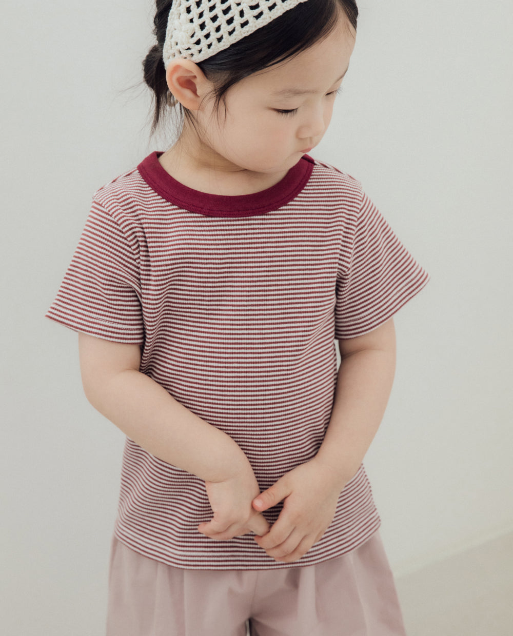 [Kids] ピンストライプ スリムフィット Tシャツ