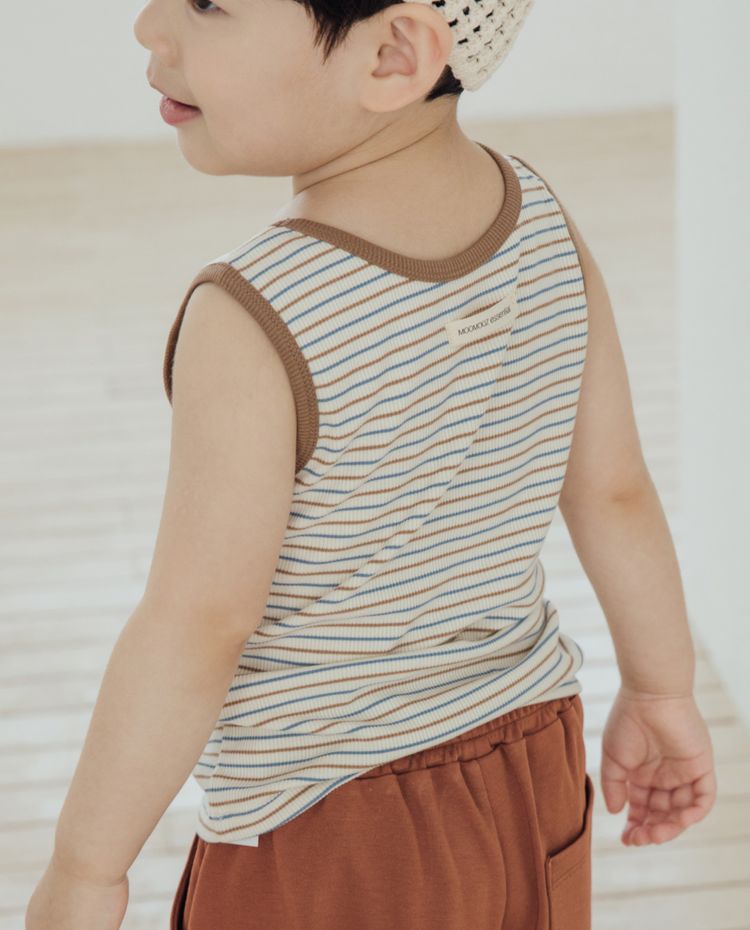 [Kids] ライトリブ ストライプ タンクトップ