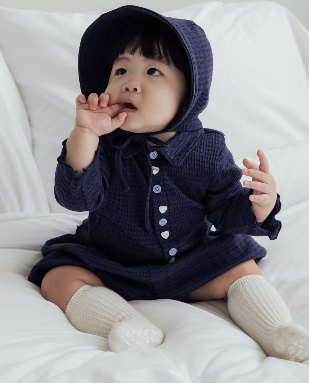 [Baby] ジャガードリブビッグカラーセットアップ
