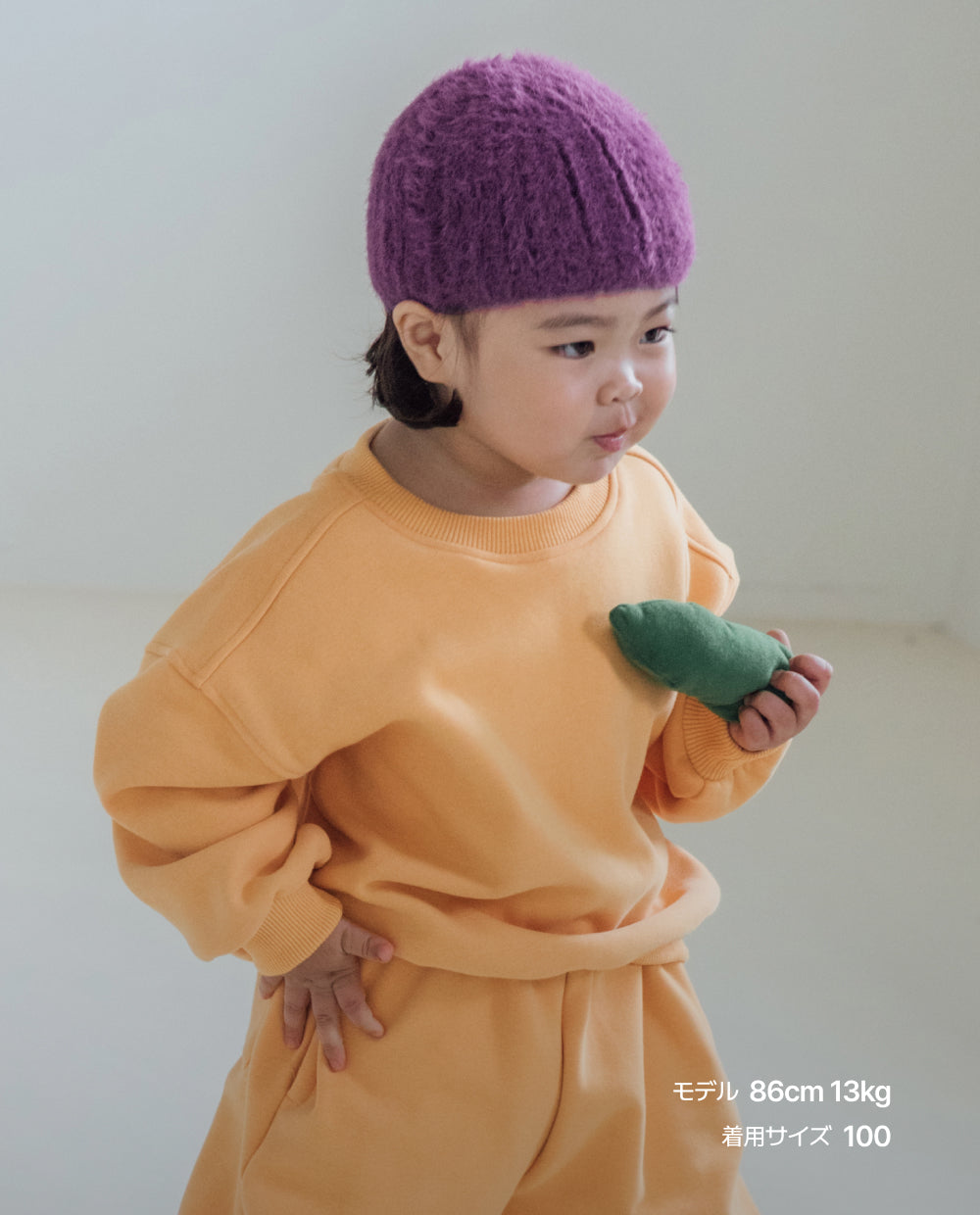 [Kids] [裏起毛] ふんわりミンク 切り替えステッチ スウェット