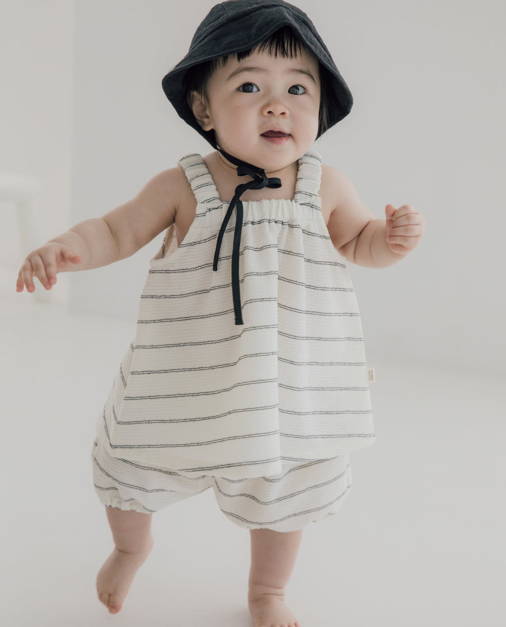 [Baby] クリンクル ストライプ セットアップ