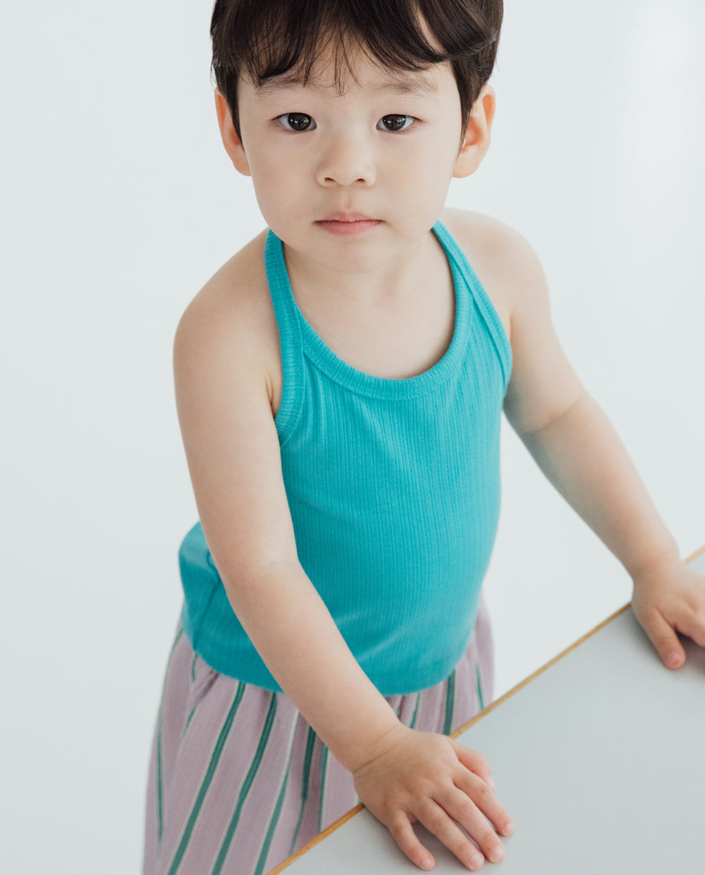 [Kids] メッシュアイレット ホルターネック Tシャツ