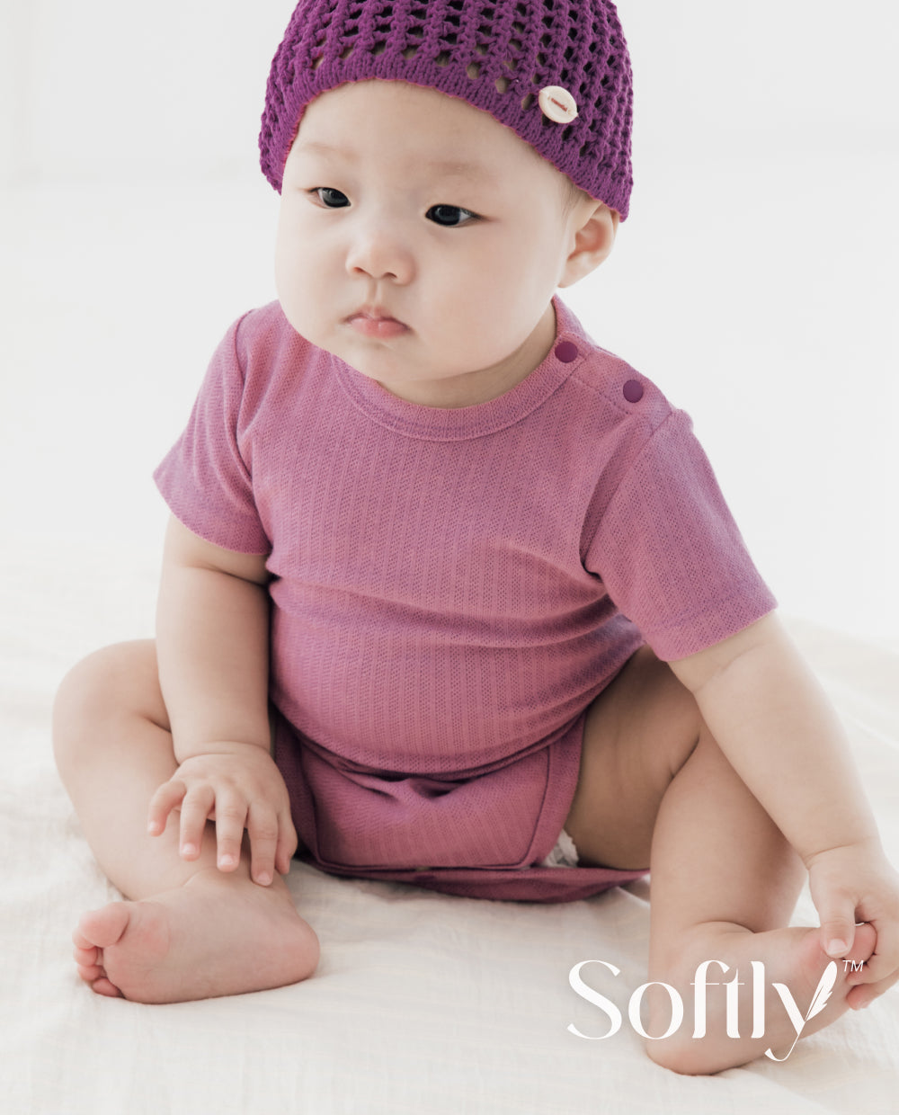 [Baby] ソフトリー プレミアム バンブーメッシュ 半袖 ボディスーツ
