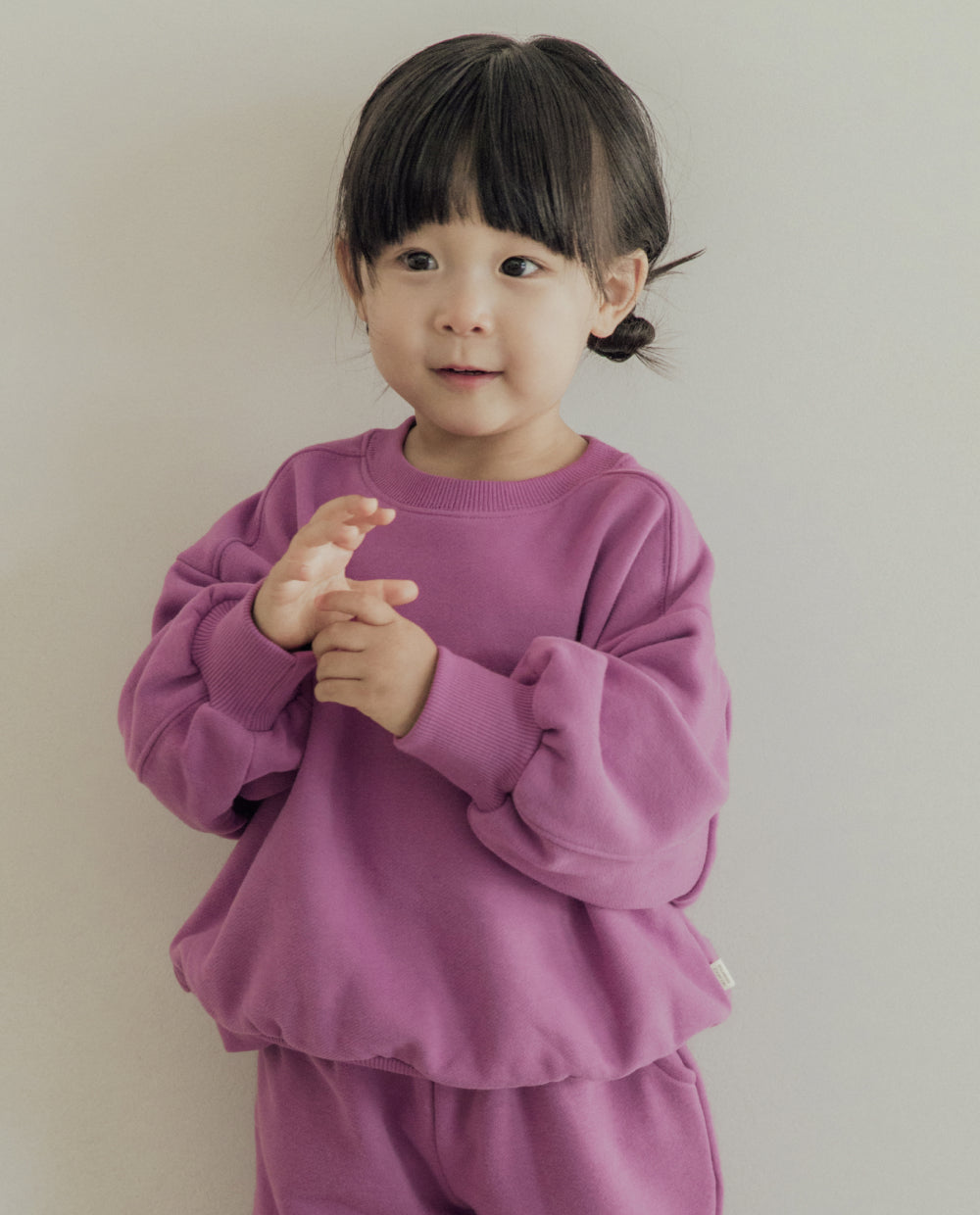 [Kids] コンフォートソフト パフスリーブ ボリュームフィット トレーナー