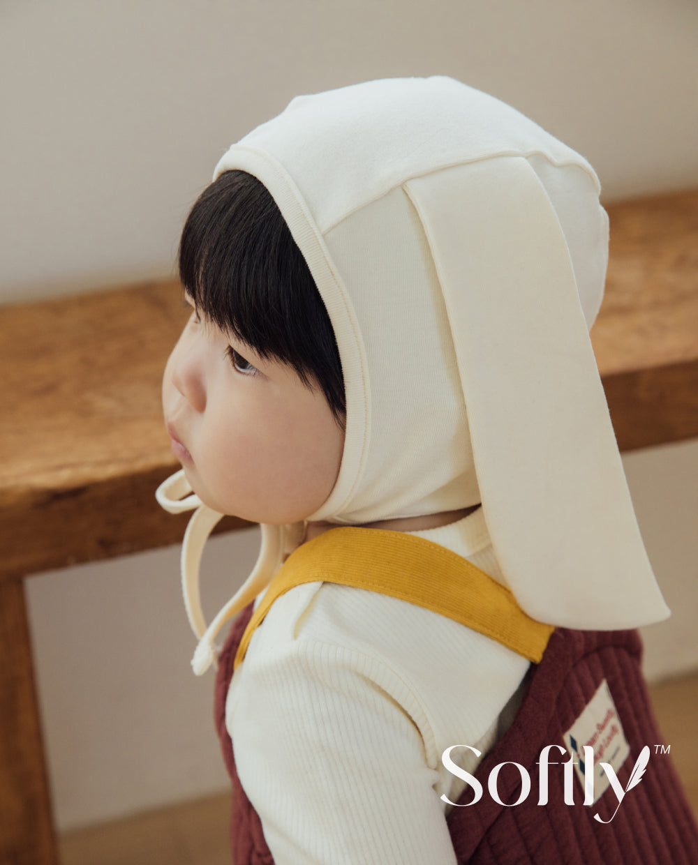 [Baby] ソフトリーふんわりもちもちうさぎボンネット