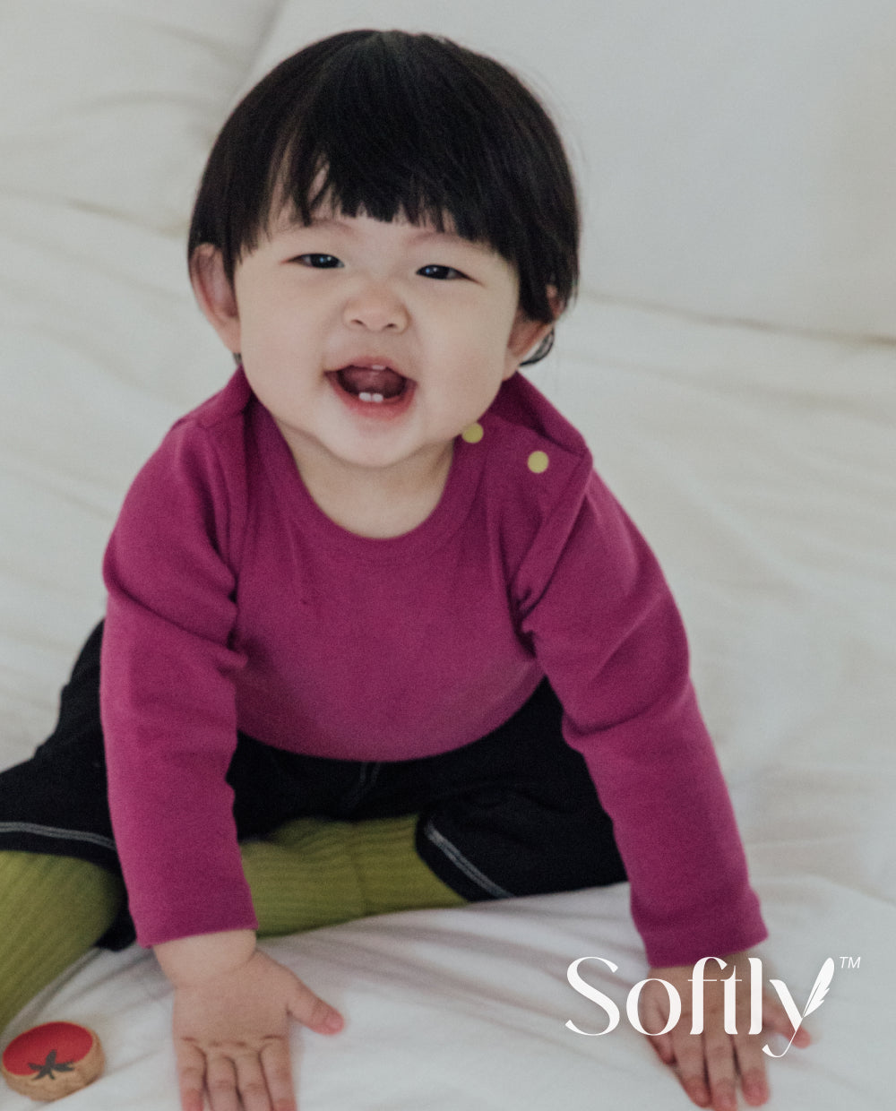 [Baby] ソフトリーふんわりもちもちTシャツ