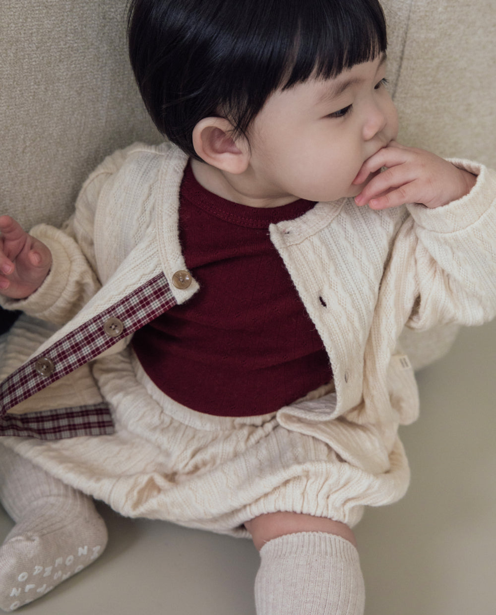 [Baby] ソフトジャガードカーディガンセットアップ