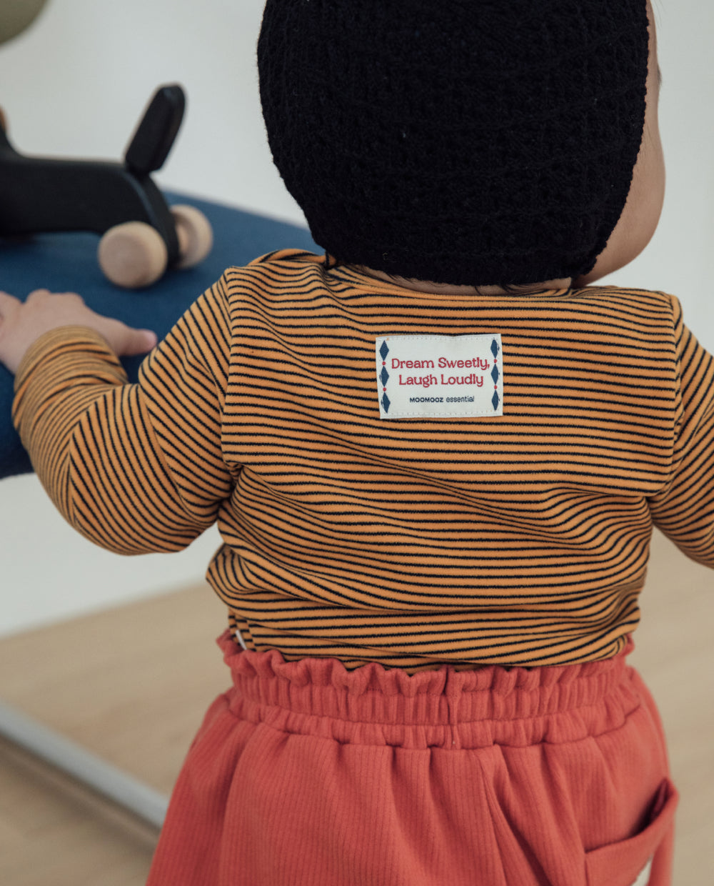 [Baby] ふんわりなめらかストライプTシャツ