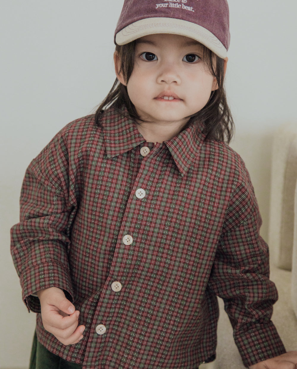 [Kids] コットンジャガードチェックシャツ