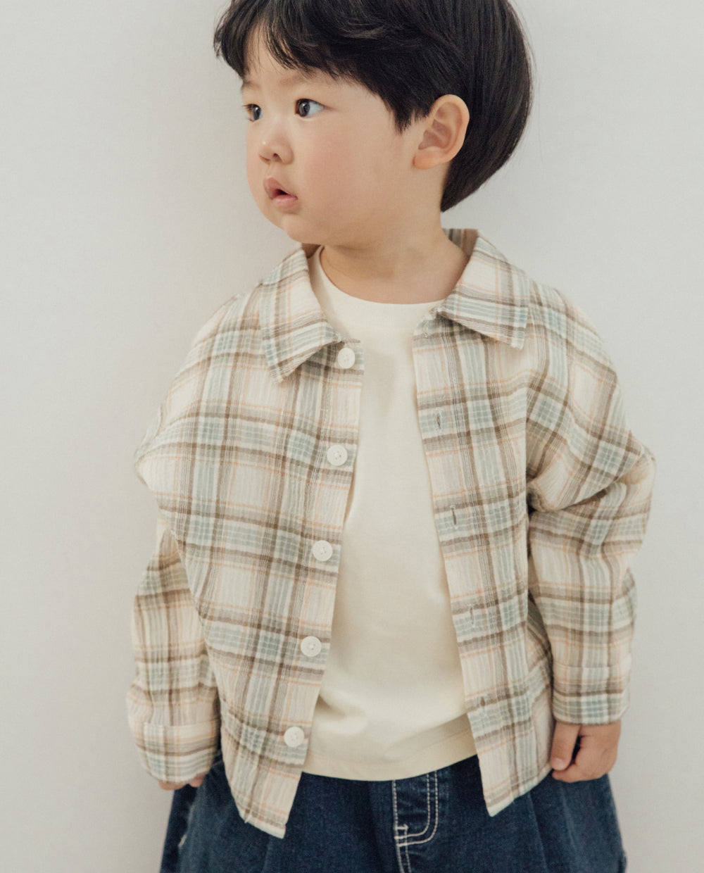 [Kids] エアリーチェックシャツ