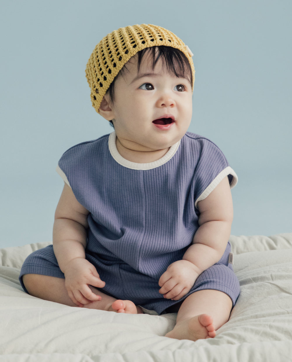 [Baby] もちもちモダールリブ キャミソールロンパース