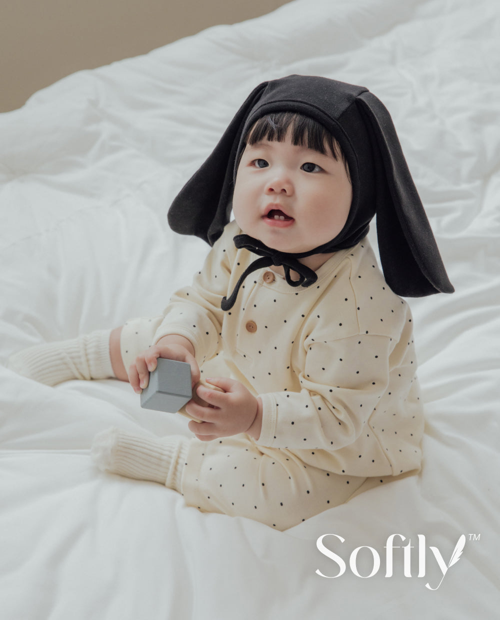 [Baby] ソフトリーふんわりもちもちドットロンパース