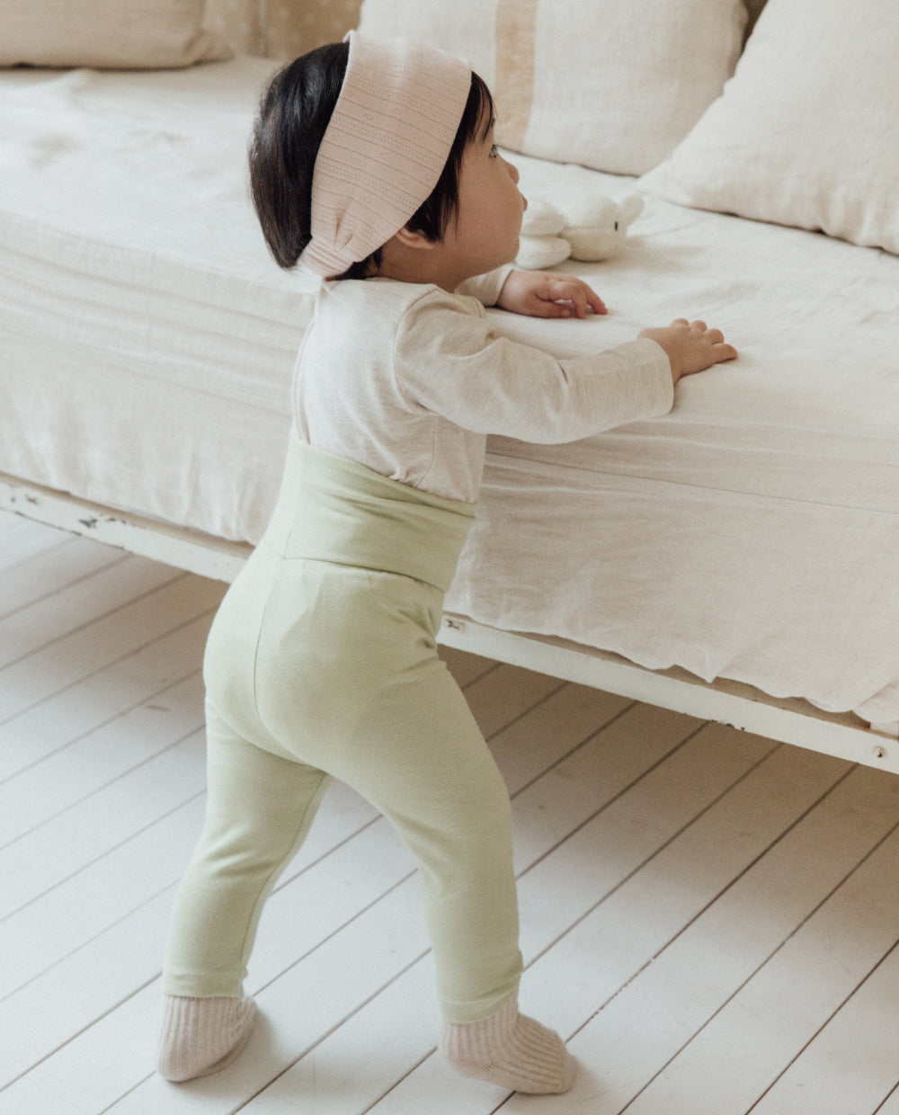[Baby] やわらかモダール 腹巻き付きレギンス