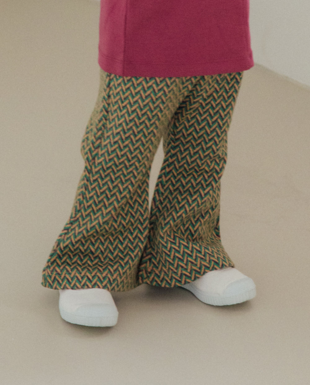 [Kids] ジャガードニット8分丈ブーツカットパンツ