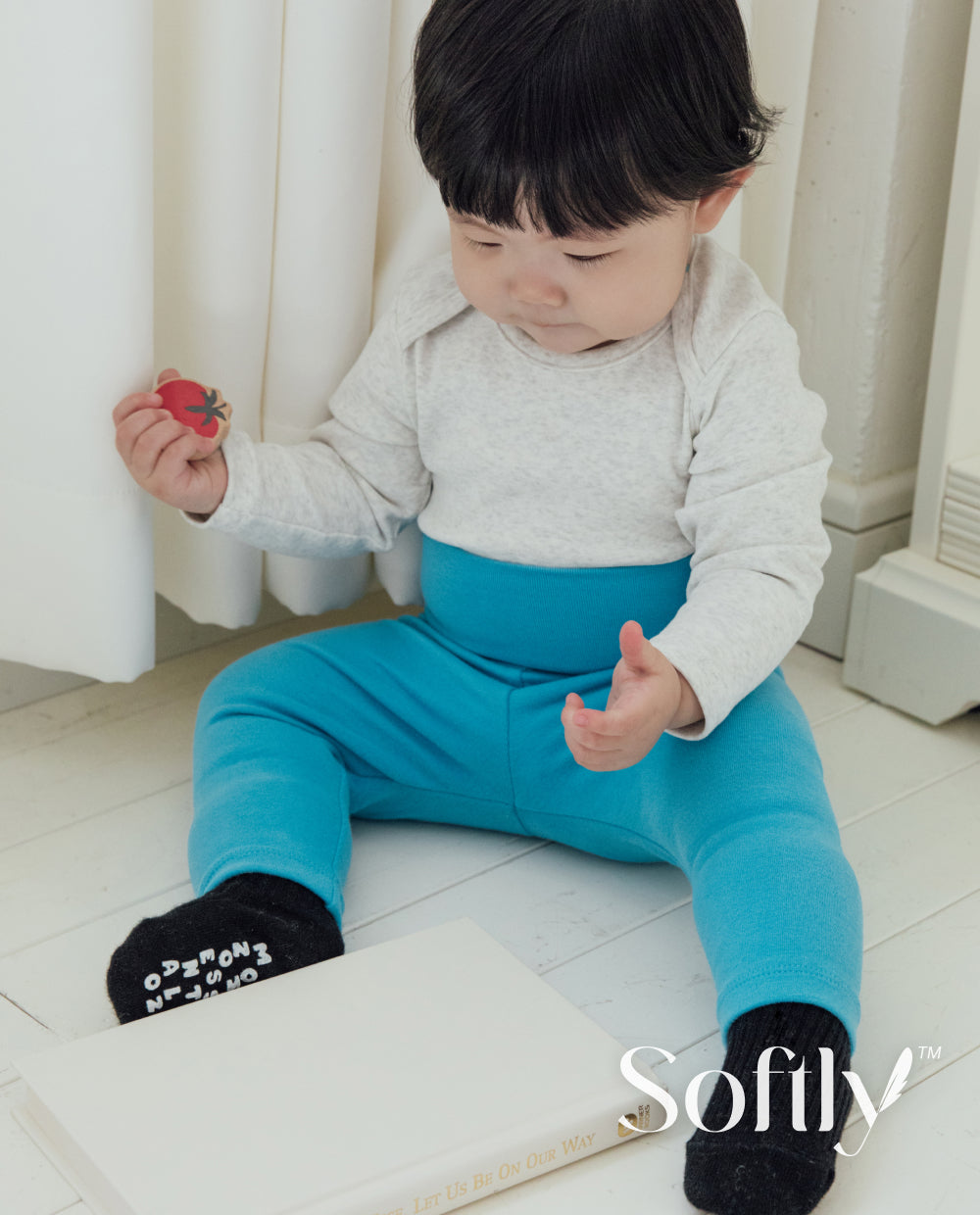 [Baby] ソフトリーふんわりもちもちゆったり腹巻付きレギンス