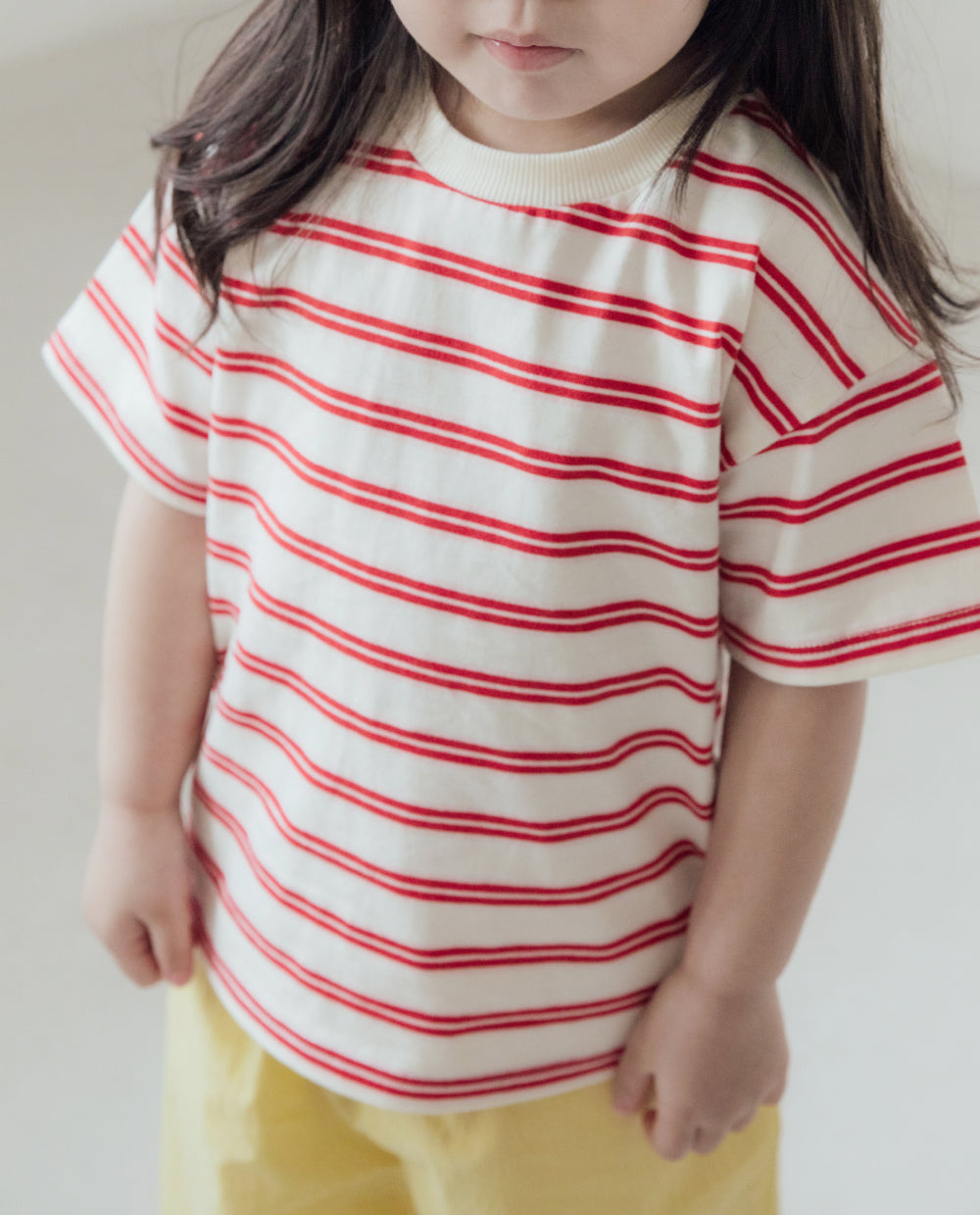 [Kids] ワイドストライプ レギュラーフィット Tシャツ