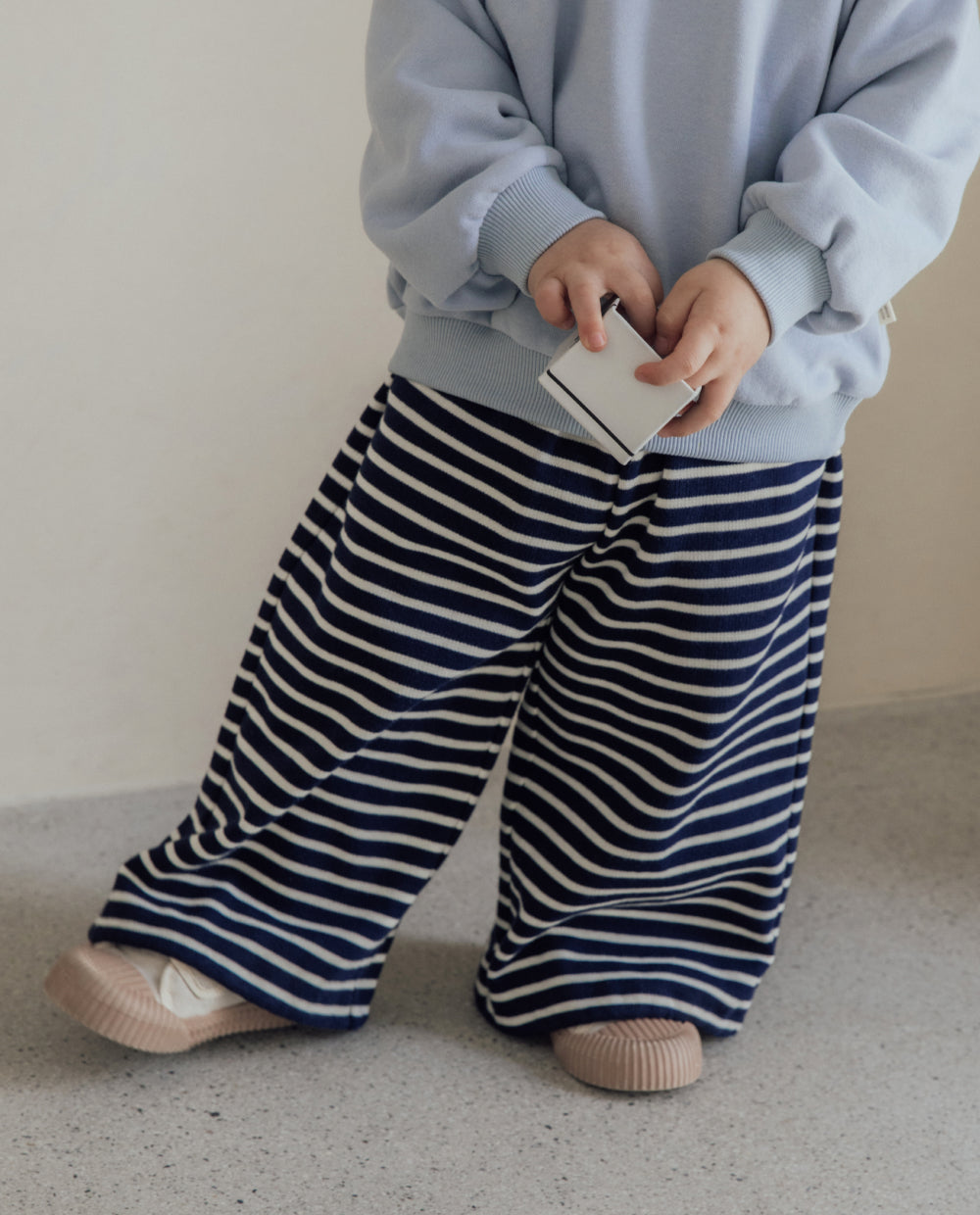 [Kids] ストレッチコットンストライプドローストリングパンツ
