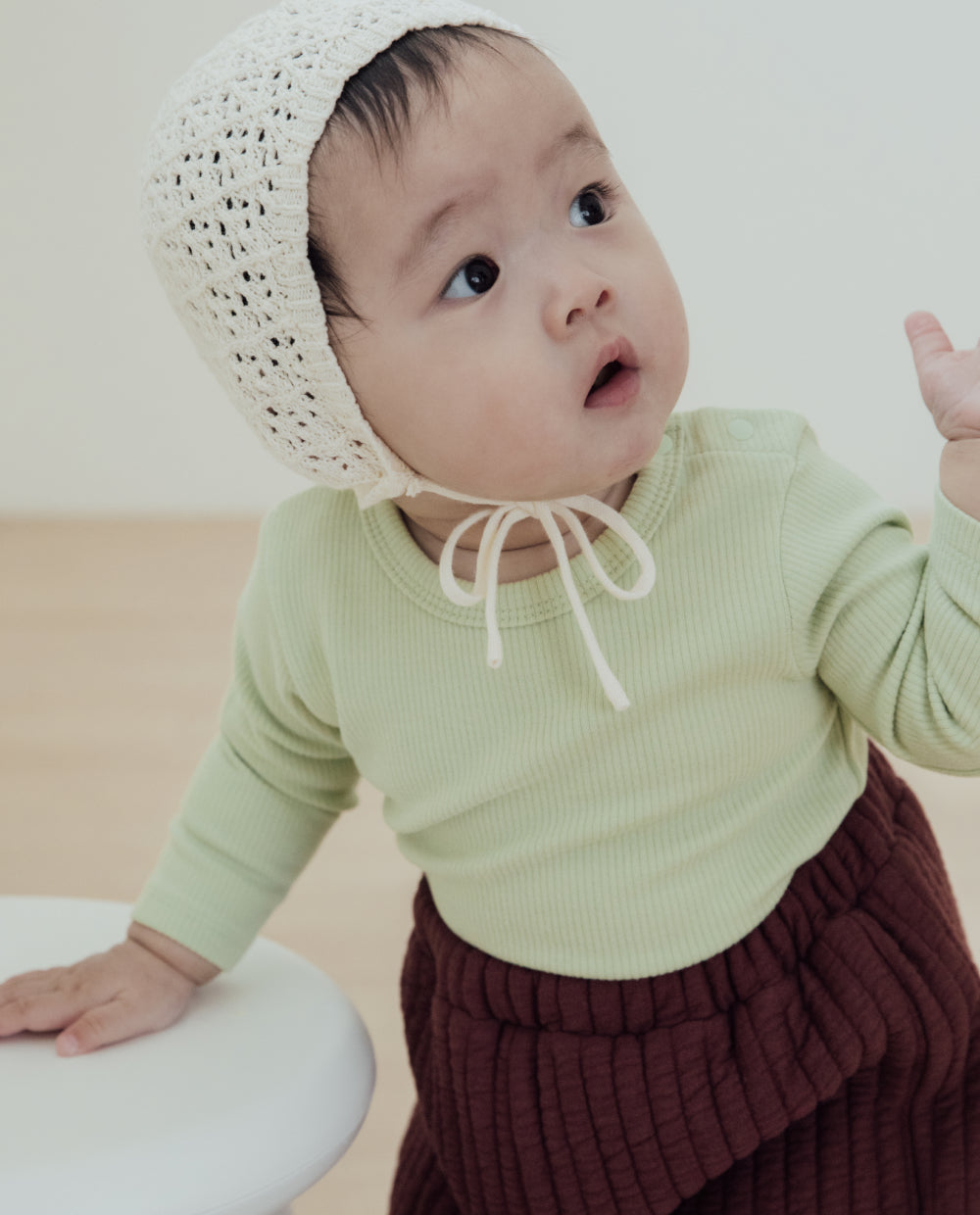 [Baby] ふんわりなめらかリブストレッチTシャツ