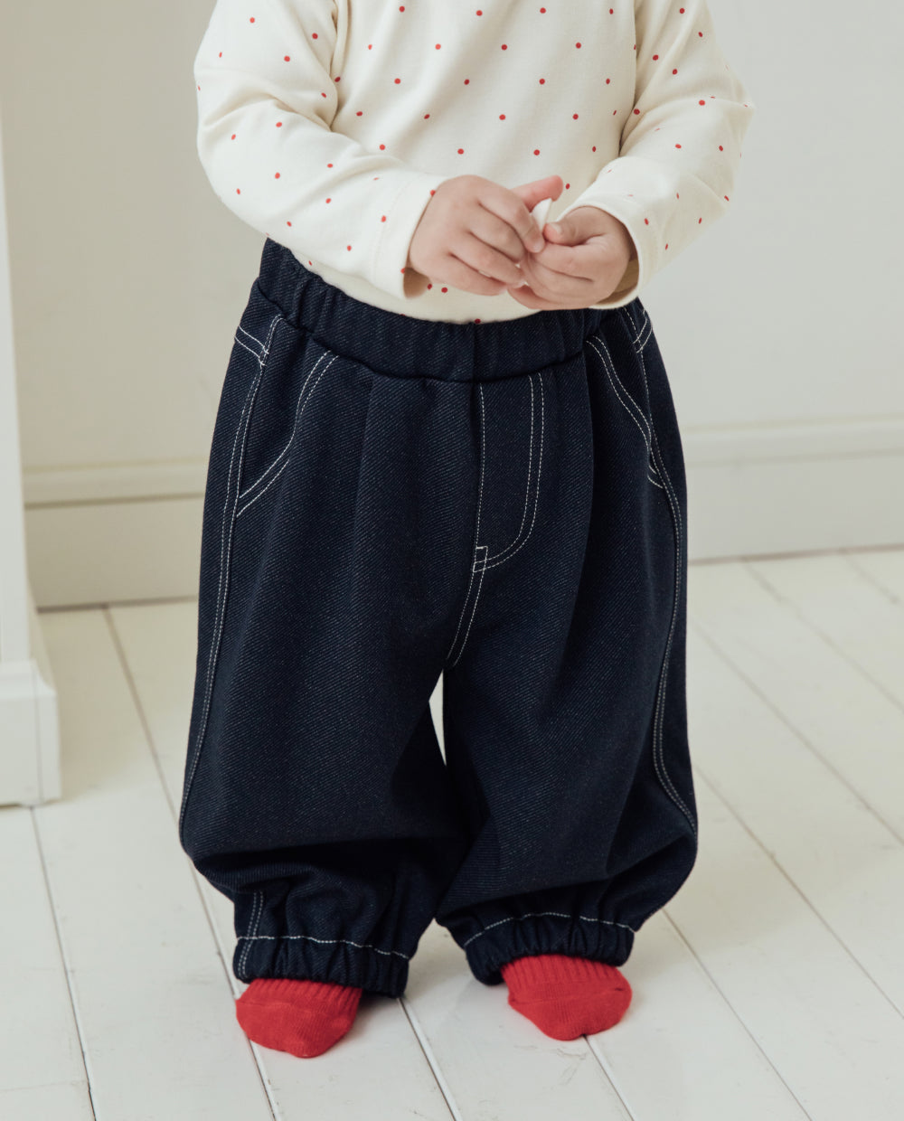 [Baby] もちもちデニムジョガーパンツ