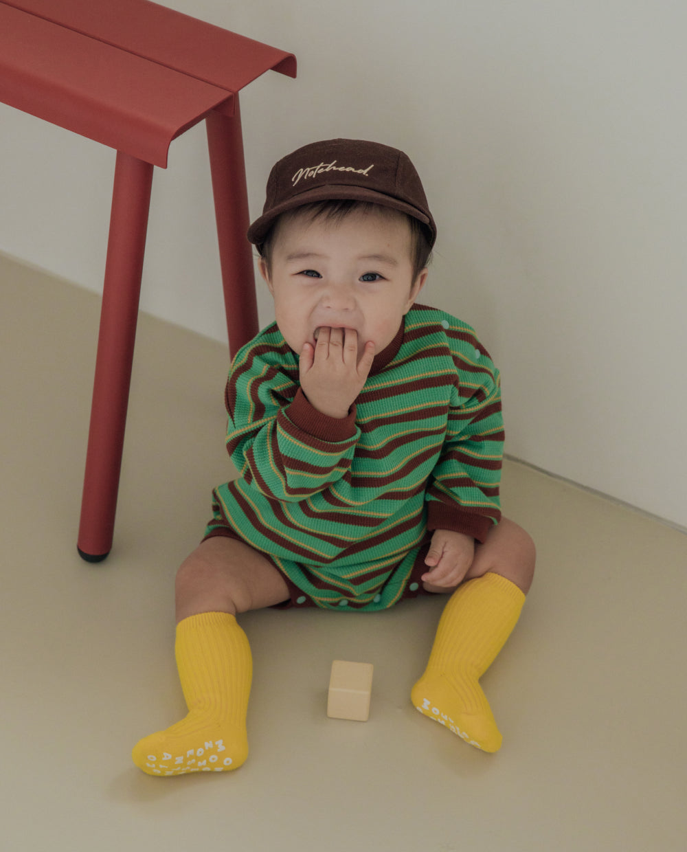 [Baby] ソフトワッフルワイドシルエットロンパース