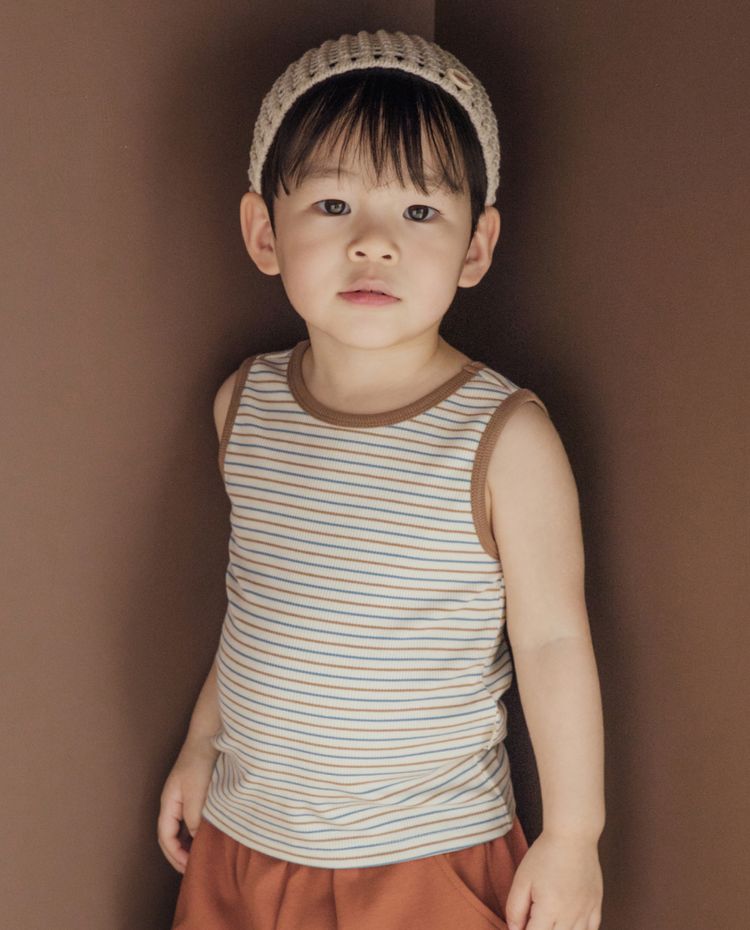[Kids] ライトリブ ストライプ タンクトップ