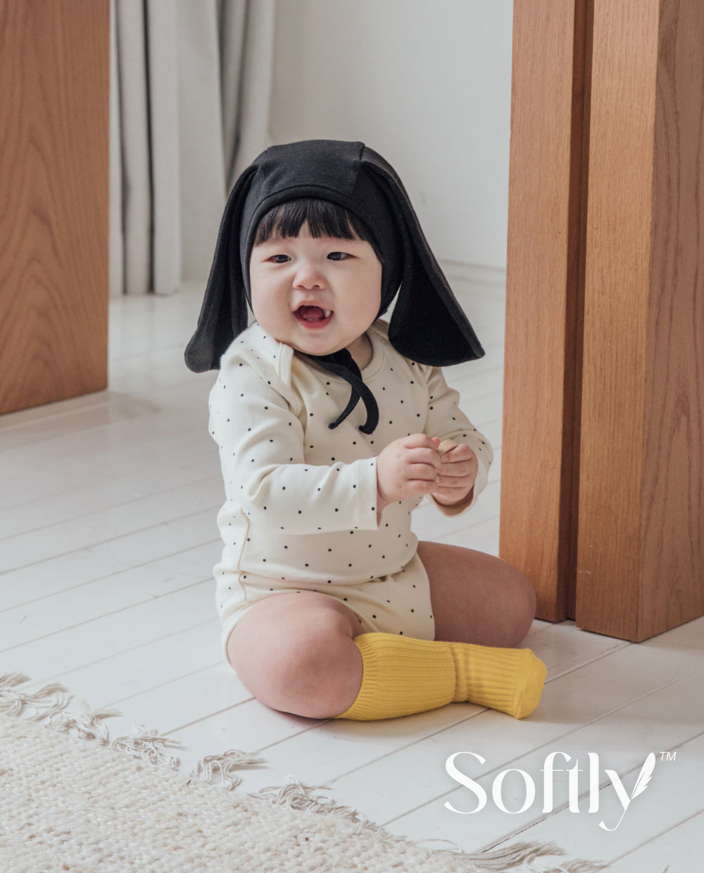 [Baby] ソフトリーふんわりもちもちドットボディスーツ