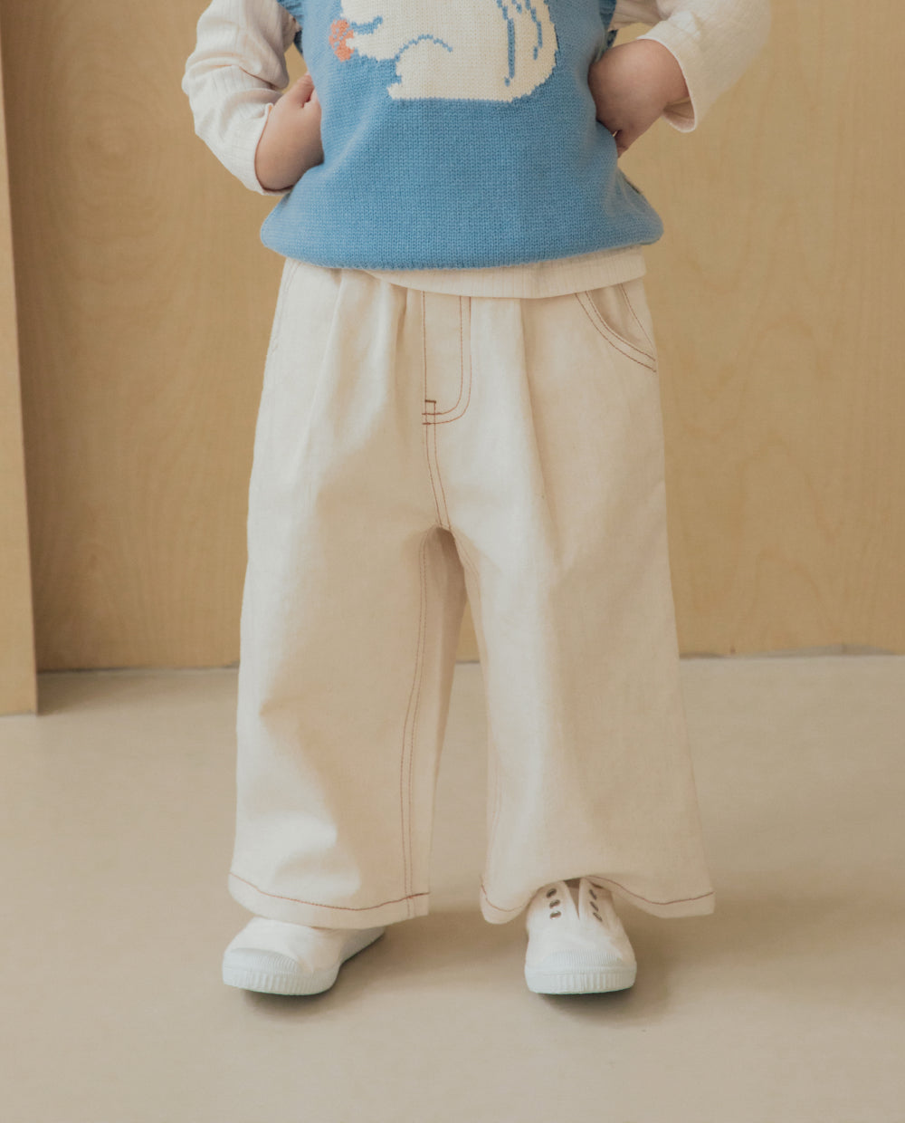 [Kids] クラシックワイドデニムパンツ