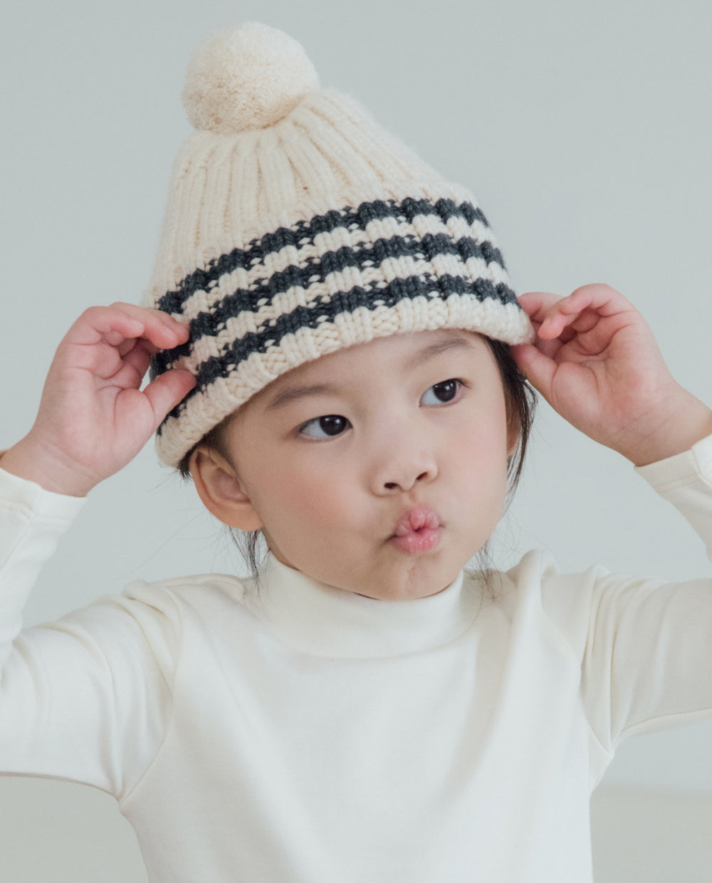 [Kids] ふんわりなめらか ポンポンビーニー