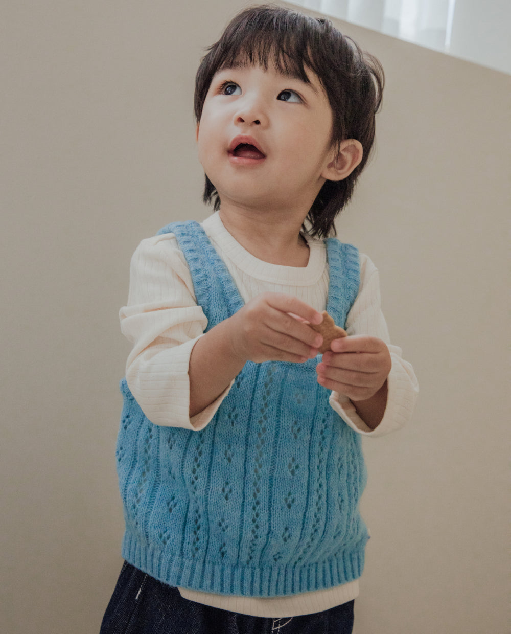 [Kids] ウールアイレットニットベスト